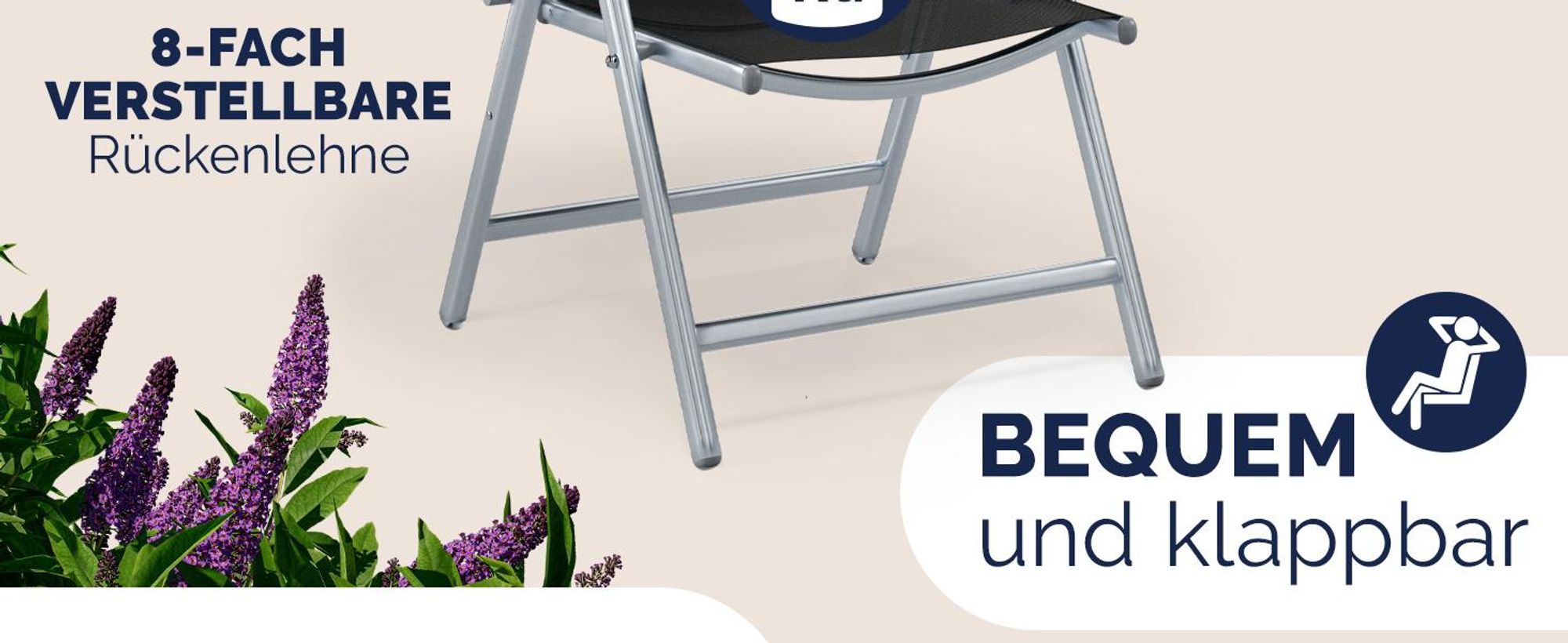 CASARIA® Gartenstühle 2er Set Hochlehner Anthrazit