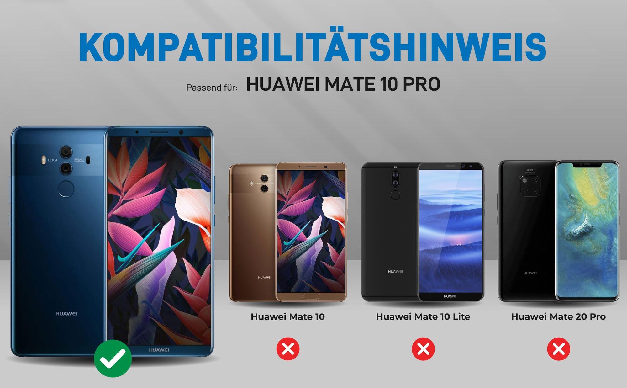 Kompatibilitätshinweise Hülle für Huawei Mate 10 Pro