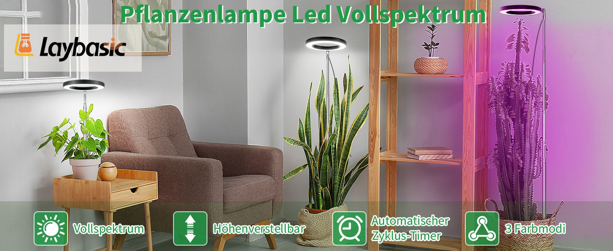 LED Pflanzenlampe Vollspektrum für Zimmerpflanzen