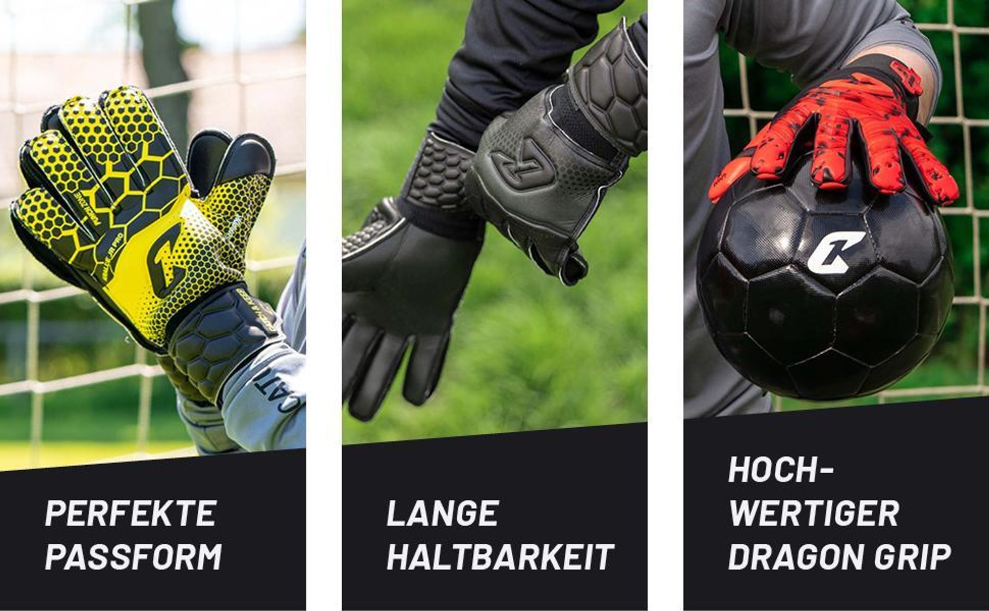 CATCH & KEEP Pro 3.0 torwarthandschuhe kinder - kinder torwarthandschuhe mit Fingerschutz&Griff für festen|torwarthandschuhe junior in Größen 3 bis 7