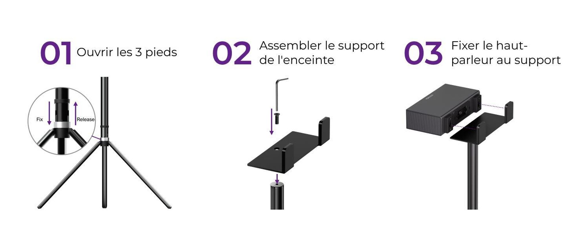 Steady S80 - 1 paire de pieds pour Nova S80 soundbar Pied d'enceinte