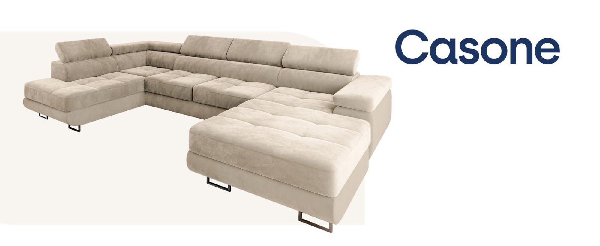 Ecksofa CASONE L-S mit Schlaffunktion und Bettkasten