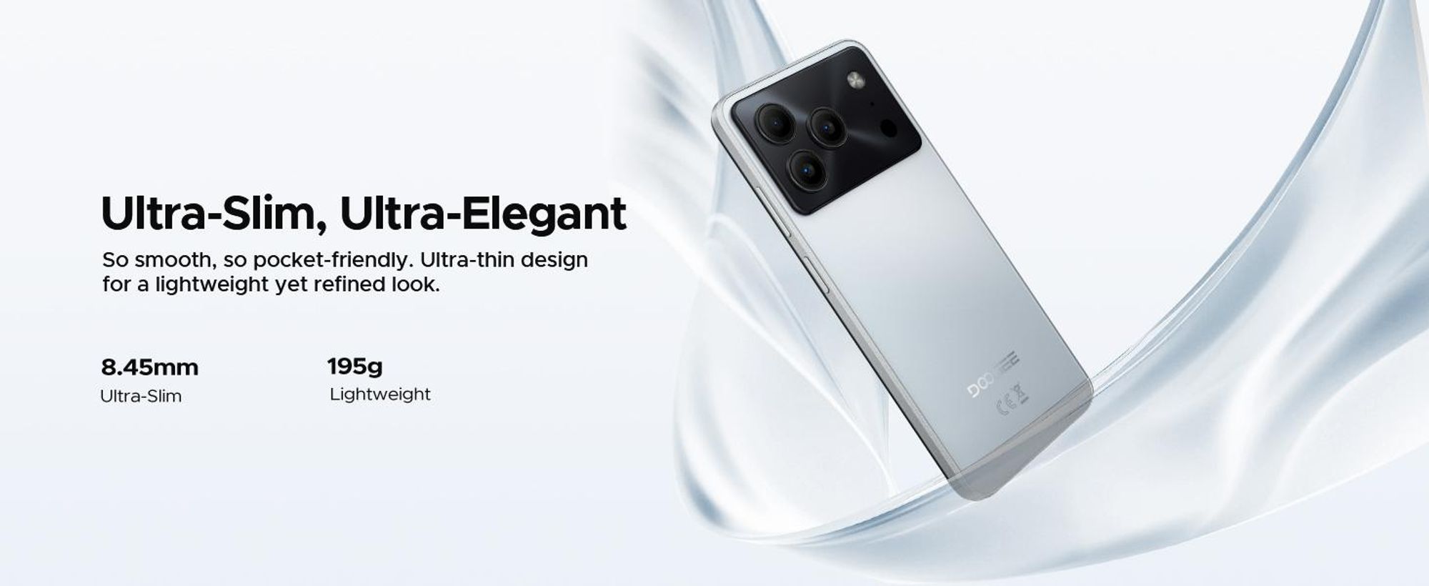 DOOGEE Note56 Pro – chytrý telefon, Android 16, 6,56" displej s obnovovací frekvencí 90 Hz, baterie 6150 mAh, 32 GB RAM + 128 GB interní paměti, 4G, podpora dvou SIM karet, 13MP fotoaparát, NFC, čtečka otisků prstů, rozpoznávání obličeje