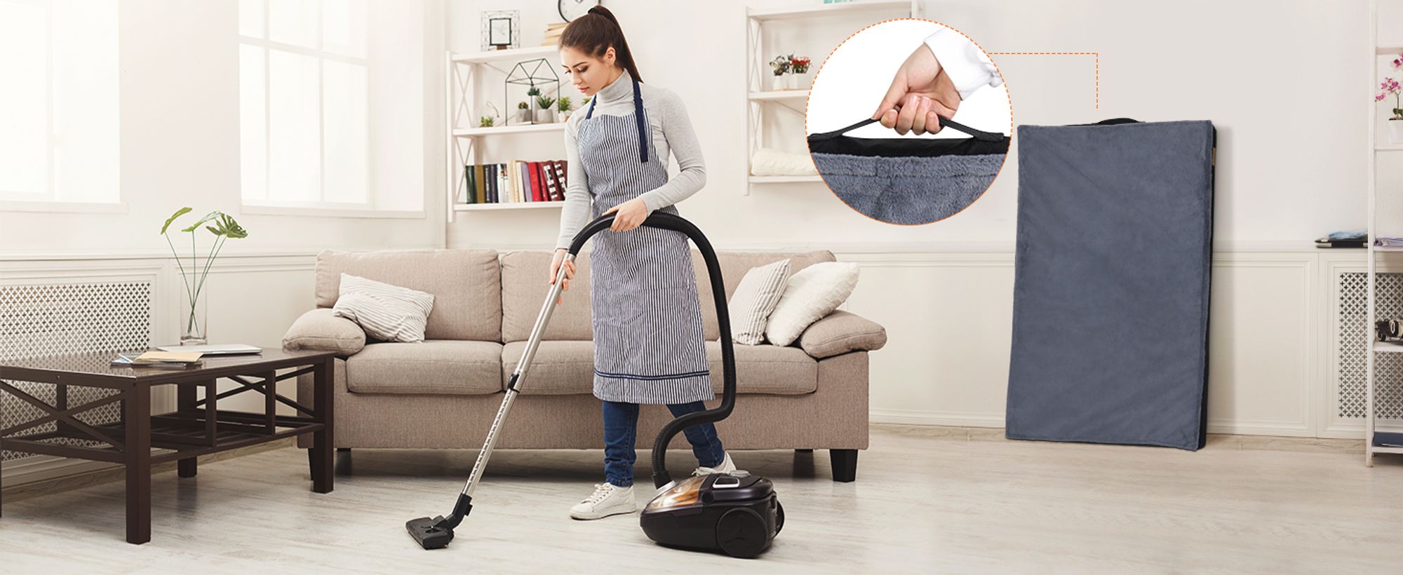 WISFOR Hundebett, 8cm dick Hundekissen Hundesofa, Bequeme Hundematte Katzenbett Rutschfest Waschbar wasserfest - M: 78x48x8cm