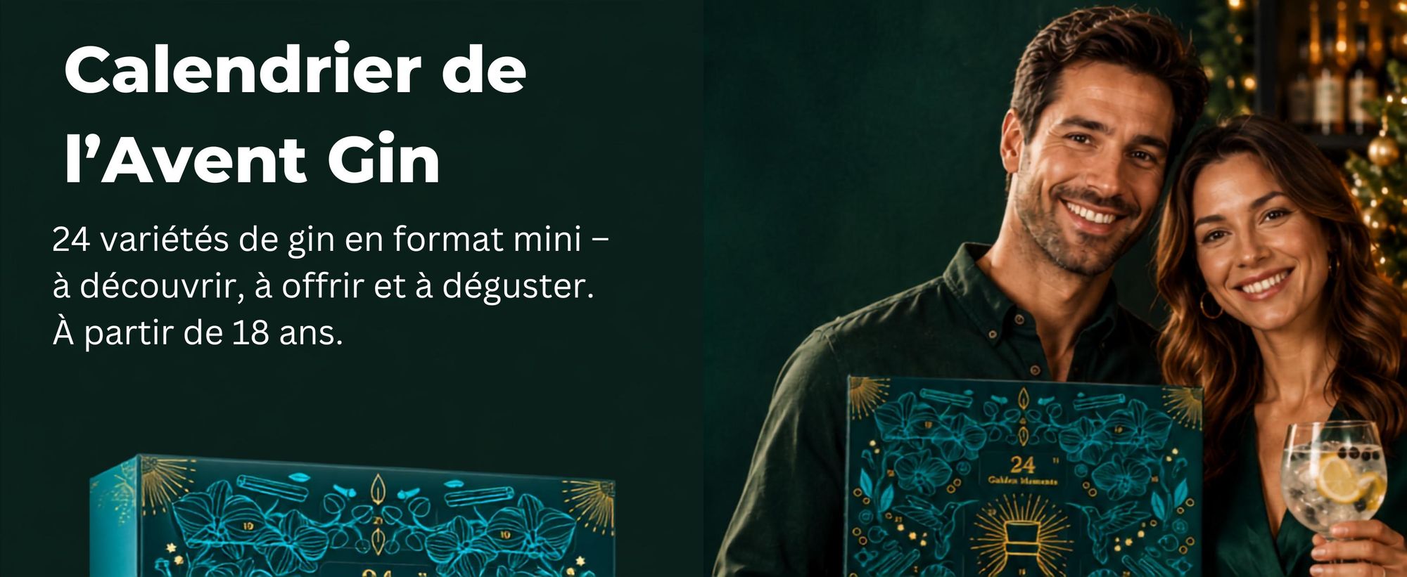 BOXILAND® calendrier avent gin 2026, 24 variétés à 0,02 l, dégustation gin