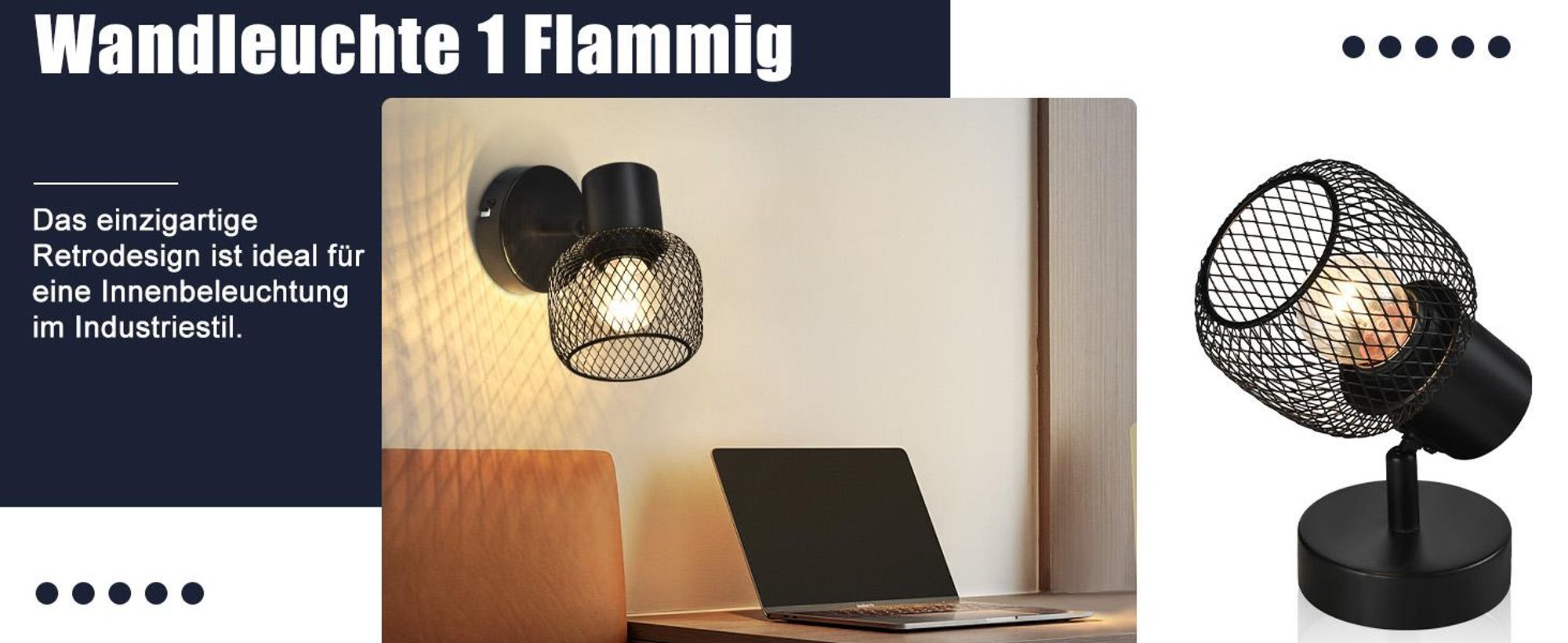 ZMH Faretto da soffitto Faretto da soffitto in metallo nero a 1 fiamma Vintage E27 Lampada da soffitto ruotabile a 330° Faretto da interno per corridoio Soggiorno Camera da letto Cucina