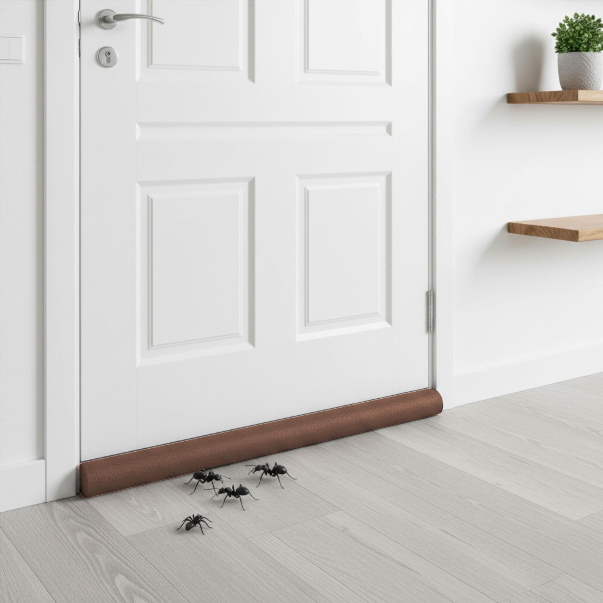 Türdichtung 90cm Braun, Zugluftstopper für Tür & Fenster, Schallschutz & Insektenschutz, Schaumstoff Dichtung zuschneidbar, EVI HOME Dual Brown