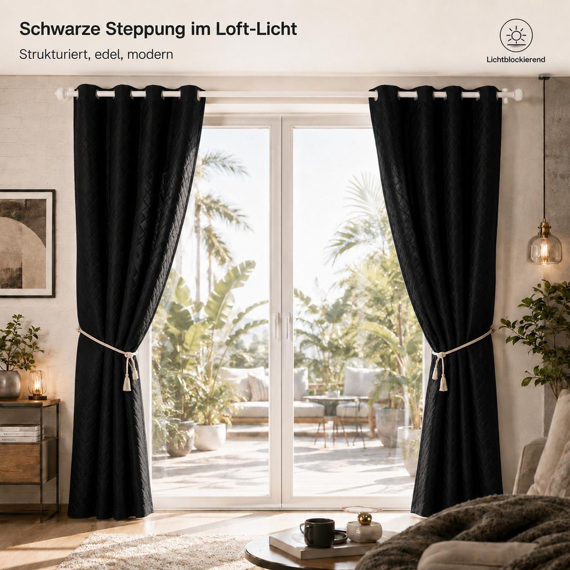 1x Outdoor Thermovorhang gegen Kälte und Hitze – Türvorhang, wasserdicht, Verdunkelungsvorhang mit Ösen für Garten Terrasse, Fenstervorhang, 132x274cm