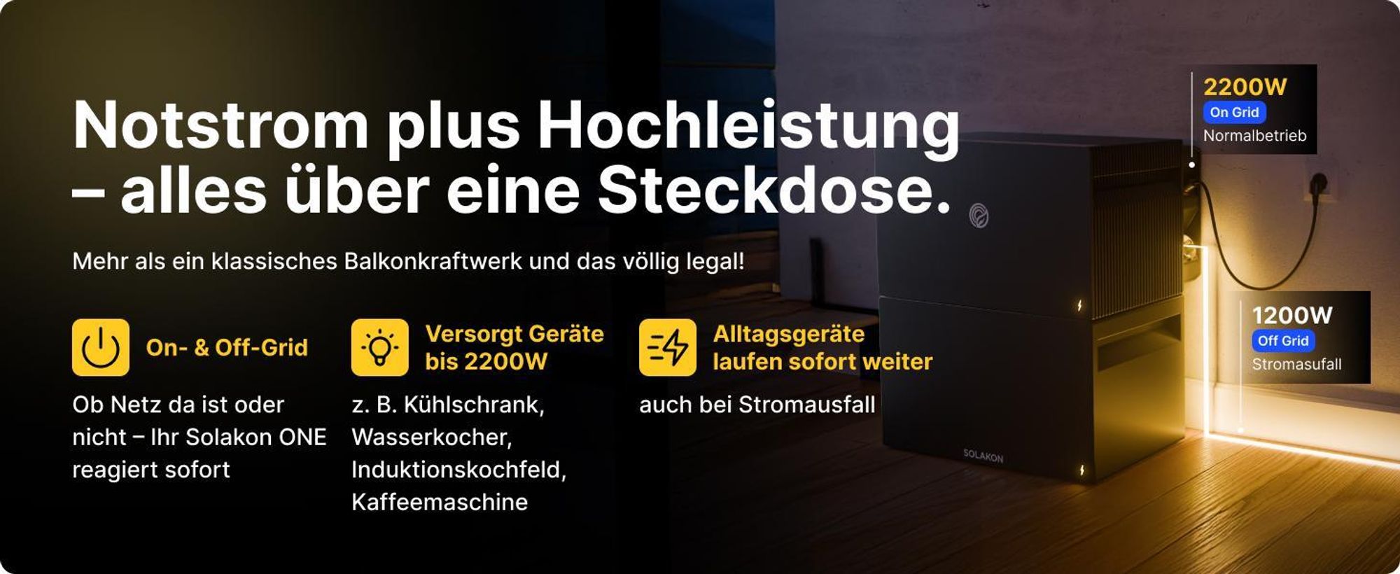 Solakon ONE Erweiterungsspeicher mit 2,11 kWh Kapazität für Balkonkraftwerk, modulare Erweiterbarkeit auf bis zu insgesamt 6 Einheiten (12,66 kWh)