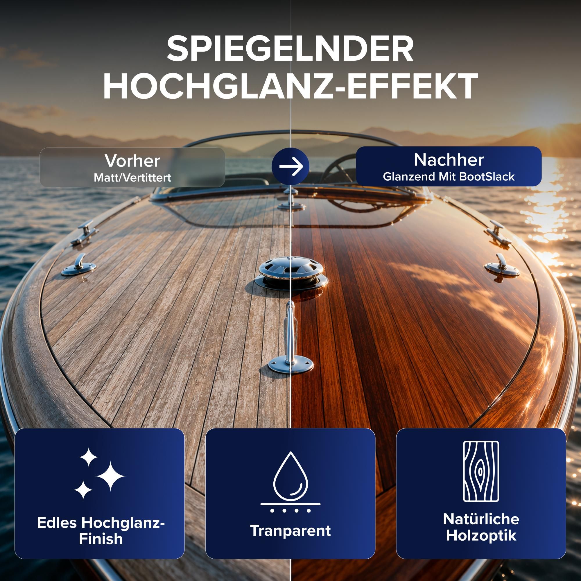 Plid Bootslack farblos hochglänzend 2,5 l mit Pinselset 3-teilig, Klarlack