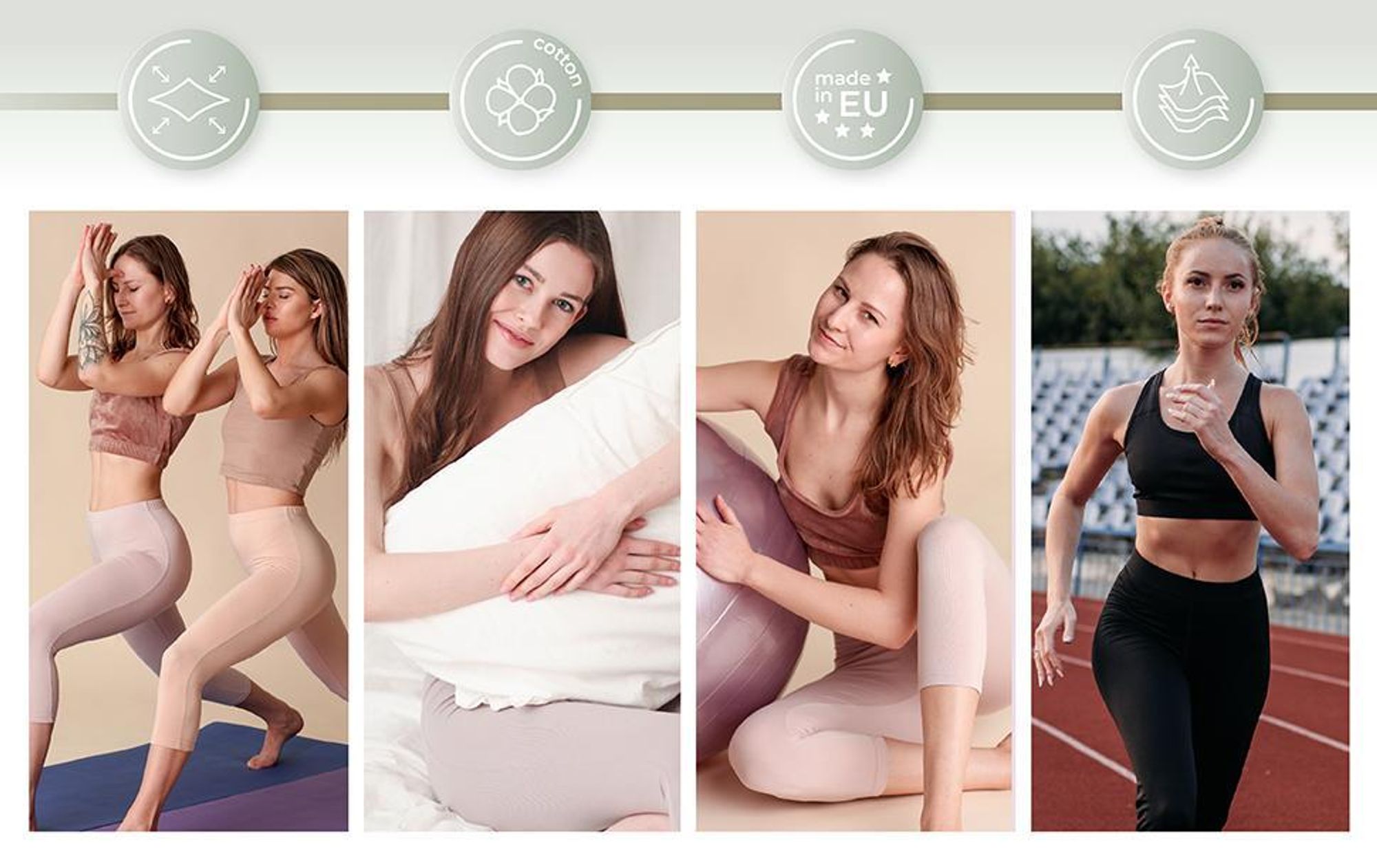 Ladeheid Damen Lange Leggings aus Baumwolle LA40-133 (Melange, L)