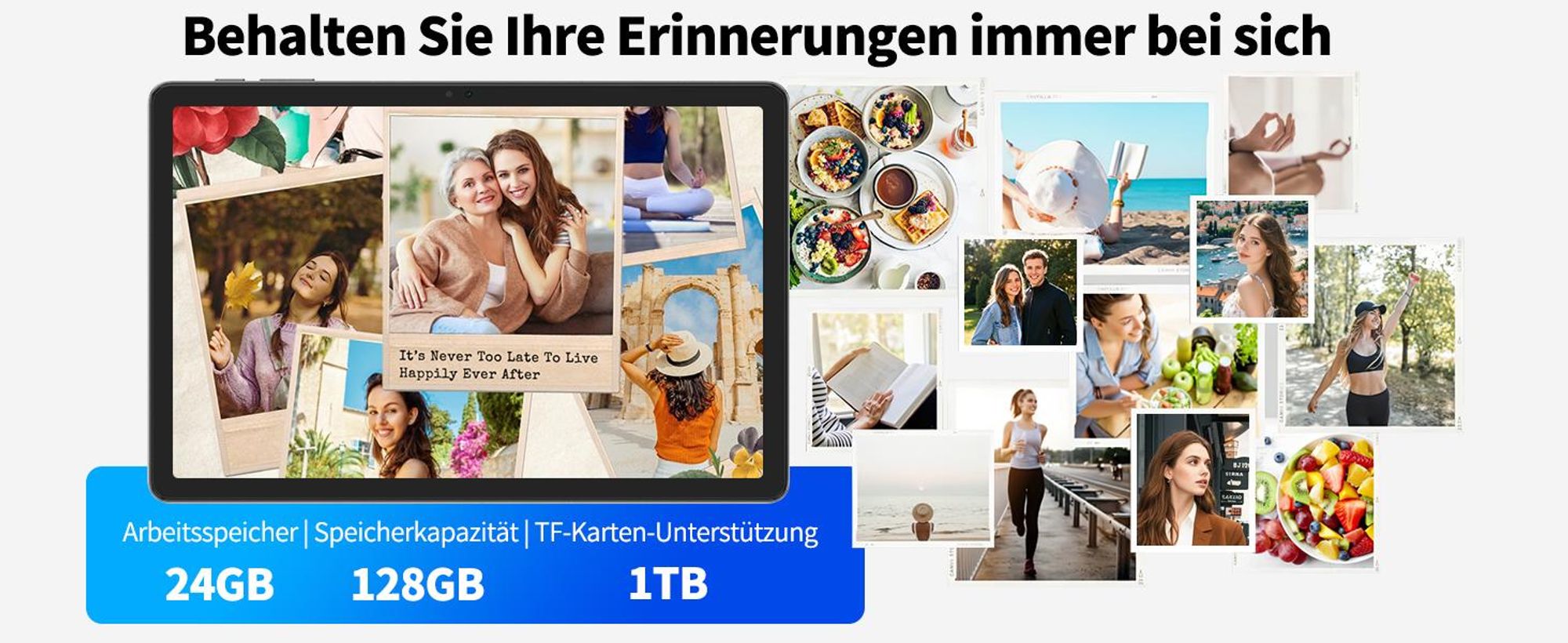 KOBONA-VEKFULPC T50 Tablet mit Stift, Android 16 und Gemini-KI, 11 Zoll, 5G wifi, 24GB(6+18)RAM+128GB, 8000mAh Reverse Charging