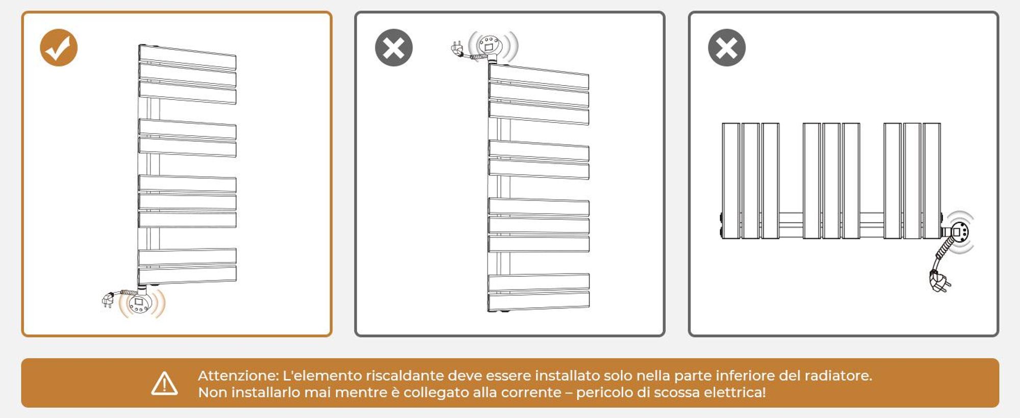 S'AFIELINA 1041x600 mm Scaldasalviette elettrico per bagno con termostato elettrico temporizzato, scaldasalviette con asta di riscaldamento, antracite 600Watts