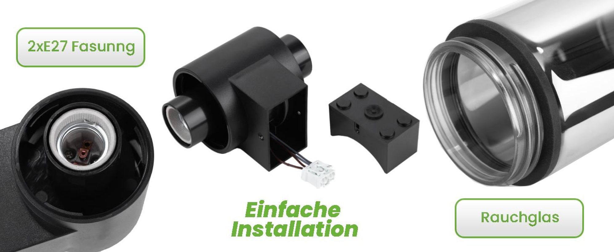 LUMILED LED Außenwandleuchte Rauchglas Schwarz Wandleuchte IP54 Spritzwasserdicht Modern Wandbeleuchtung Außenbeleuchtung Hauswand Garten Fassade Eingangsbereich Terrassen Balkon Außenleuchte Gartenleuchte