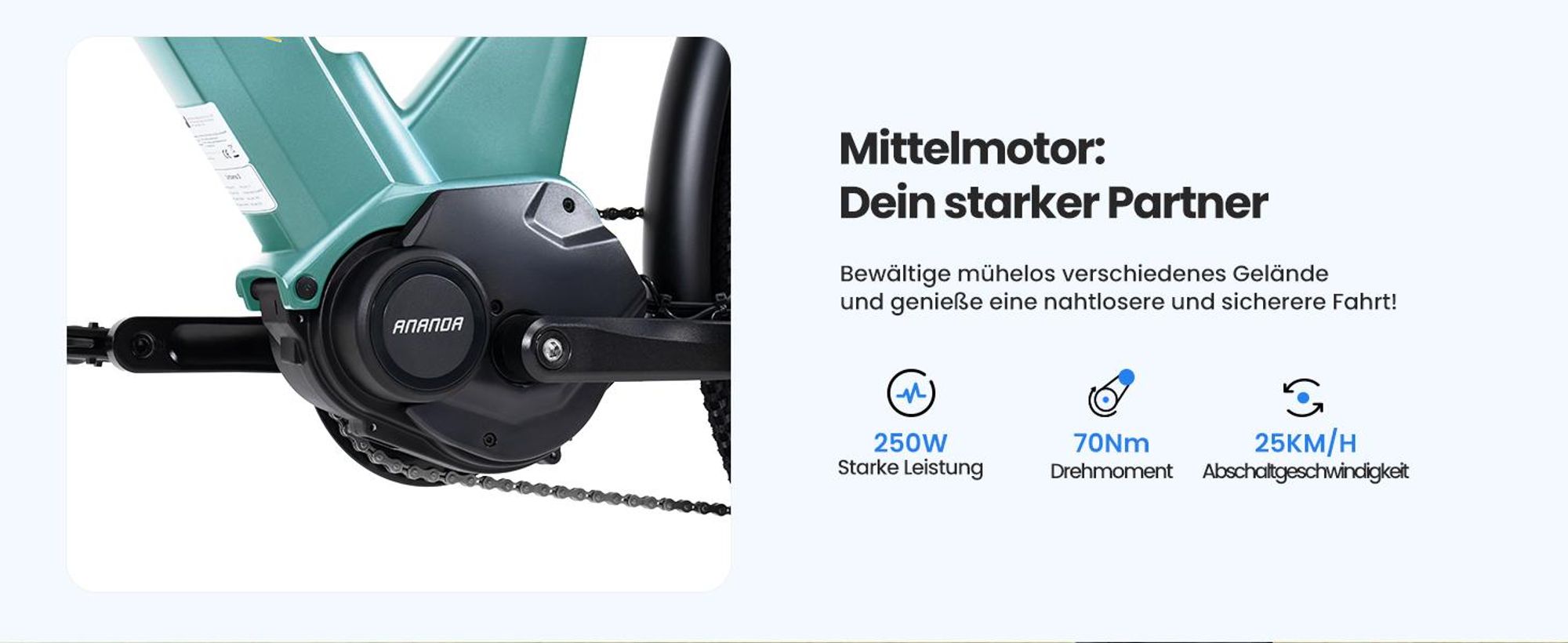 Touroll Urbano 3 E-Bike 250W, 540W Peak, 70Nm Drehmoment, 120km Reichweite, Hydraulikbremsen, Shimano 7-Gang