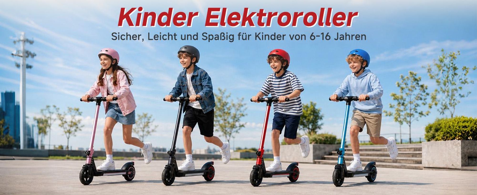Kinder Elektroroller, 150W E-Scooter für Kinder, 16 km/h Kinderroller mit LED-Anzeige, RGB-Licht, Frontlicht, Doppelbremse, klappbar, 6,3 Zoll Vollgum