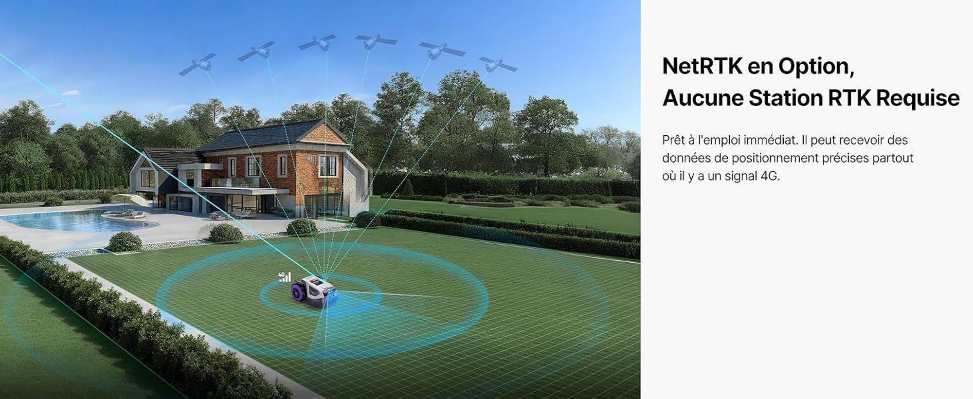 Robot tondeuse ANTHBOT M5 sans câble périphérique, avec garage premium, navigation RTK, caméra IA, jusqu'à 500 m², 3 mois de NRTK s