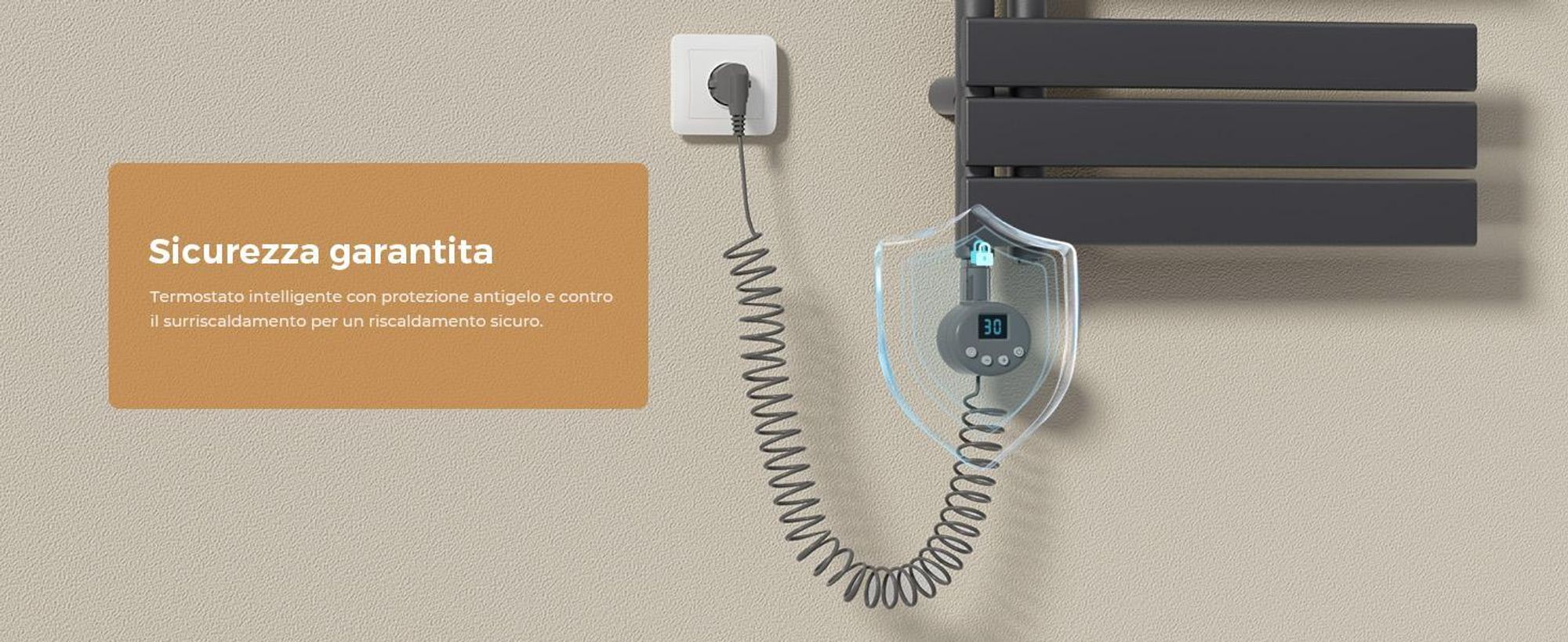 S'AFIELINA 159.9×50cm Scaldasalviette elettrico bagno WiFi, termoarredo con termostato, programmabile,LCD,1000W,asciugamani a basso consumo, Antracite