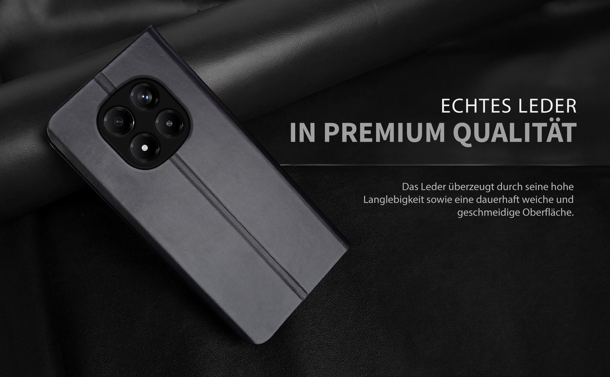 Lederhülle für das Xiaomi Redmi Note 15 Pro+ 5G mit Kameraschutz