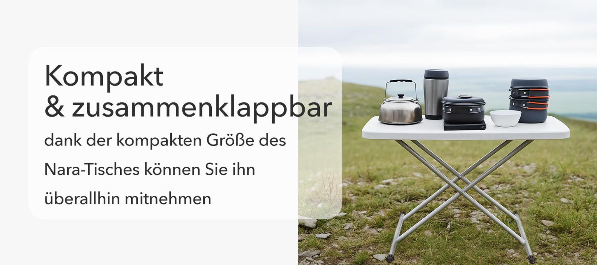 Klapptisch Nara Vielseitig, Stabil und Platzsparend für Jeden Anlass 75,5 x 49 cm