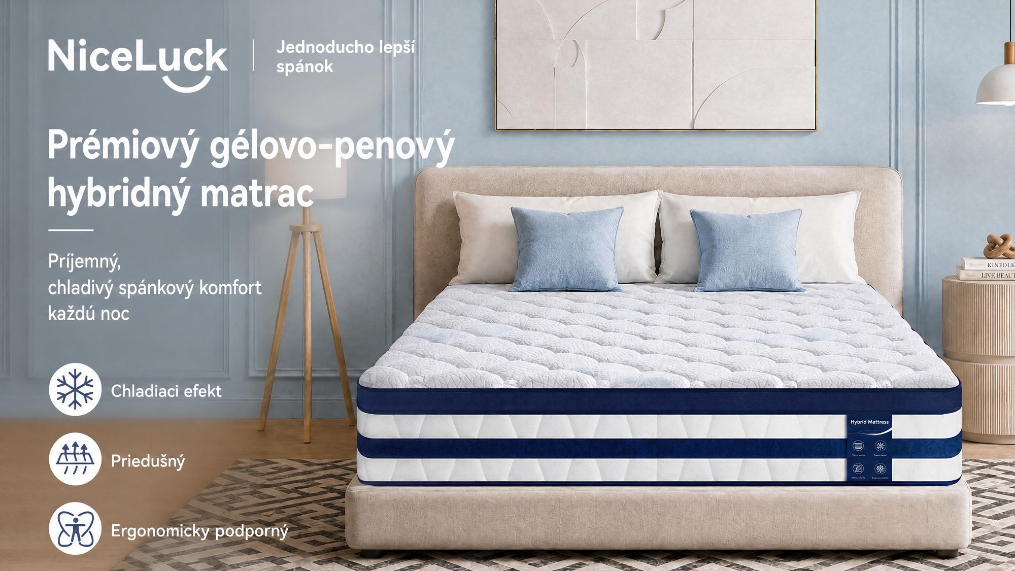Matrac 90x200, 26 cm, s integrovaným topperom, 7-zónový vreckový pružinový matrac H3/H4 – prémiový poťah 420 g/m²