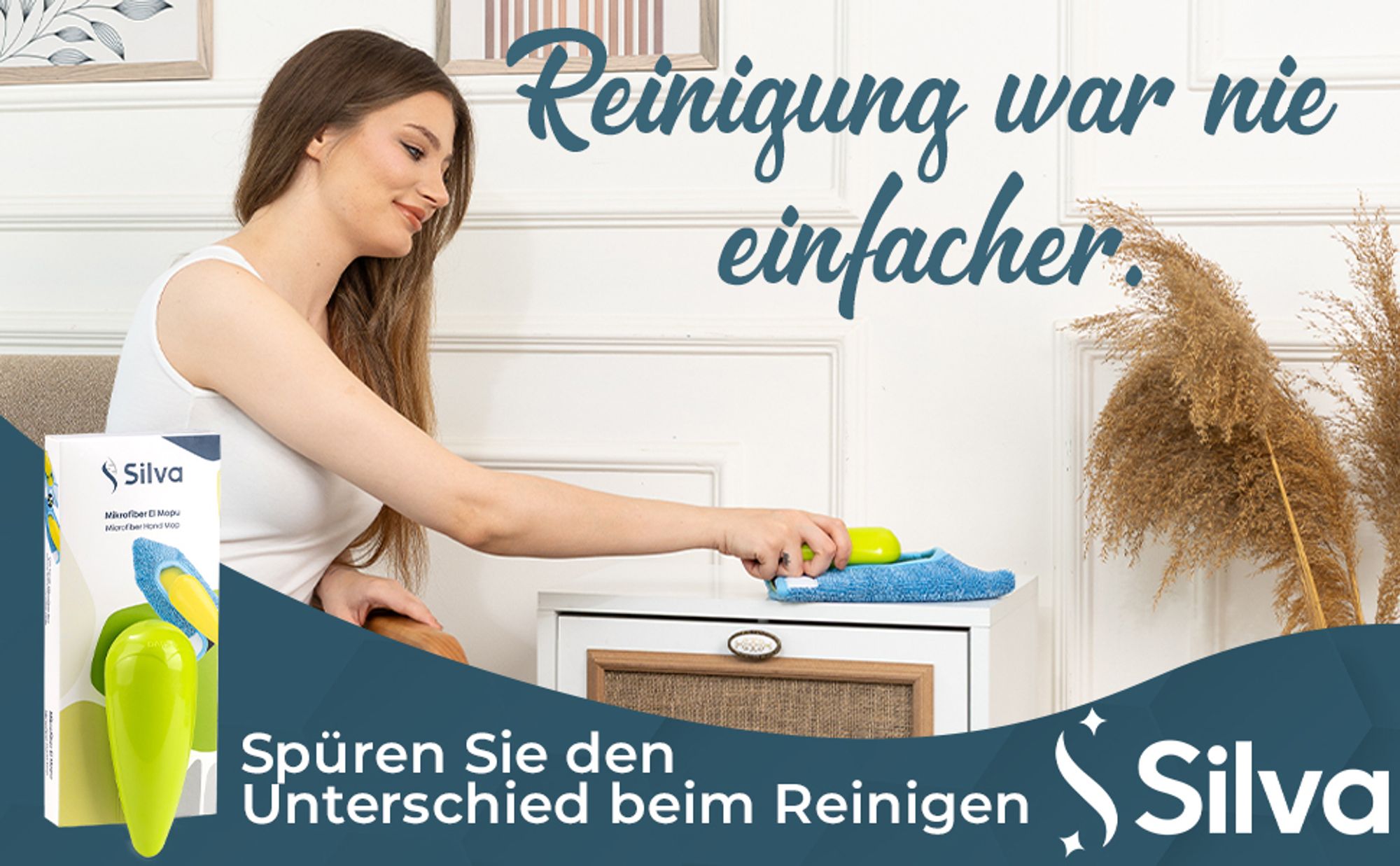 Silva - Mini Hand Mop 2er Set - Nachhaltige Mikrofaser Allzweckbezug