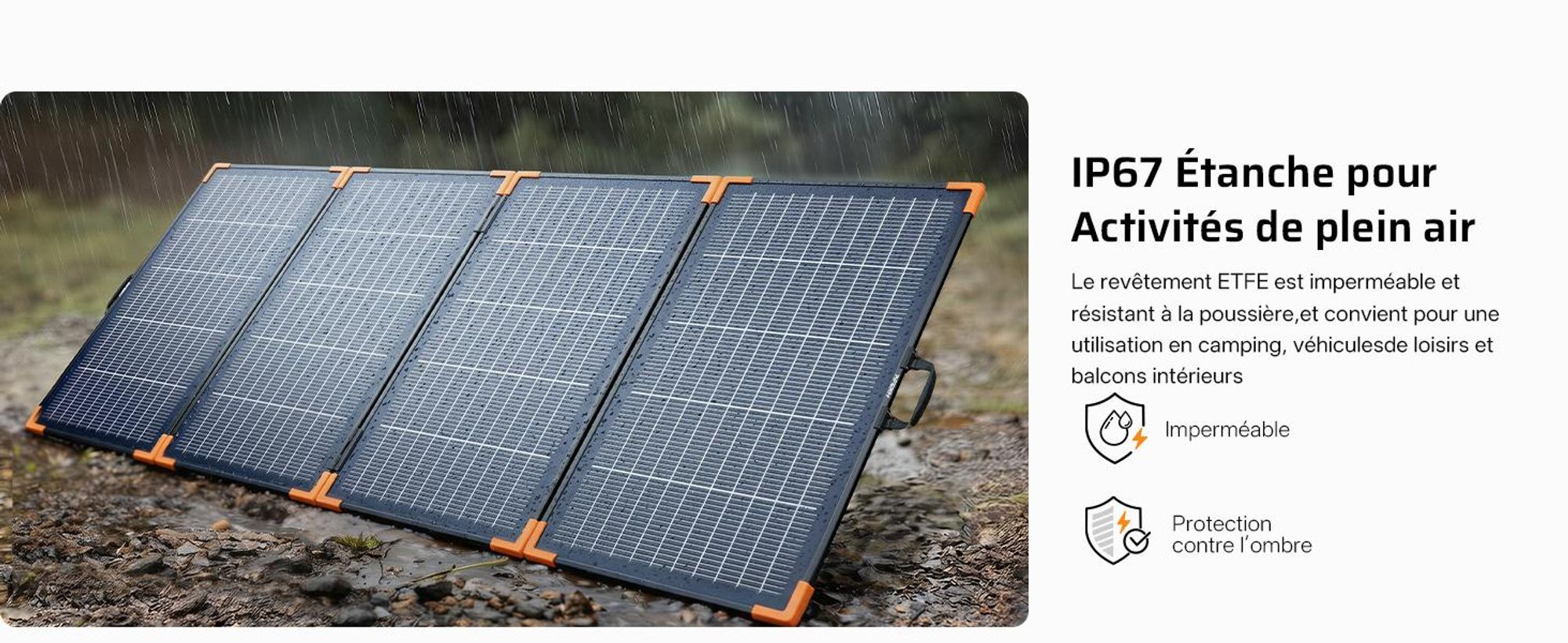 AFERIY Pannello Solare Pieghevole 400W Bifacciale IP67 per Power Station