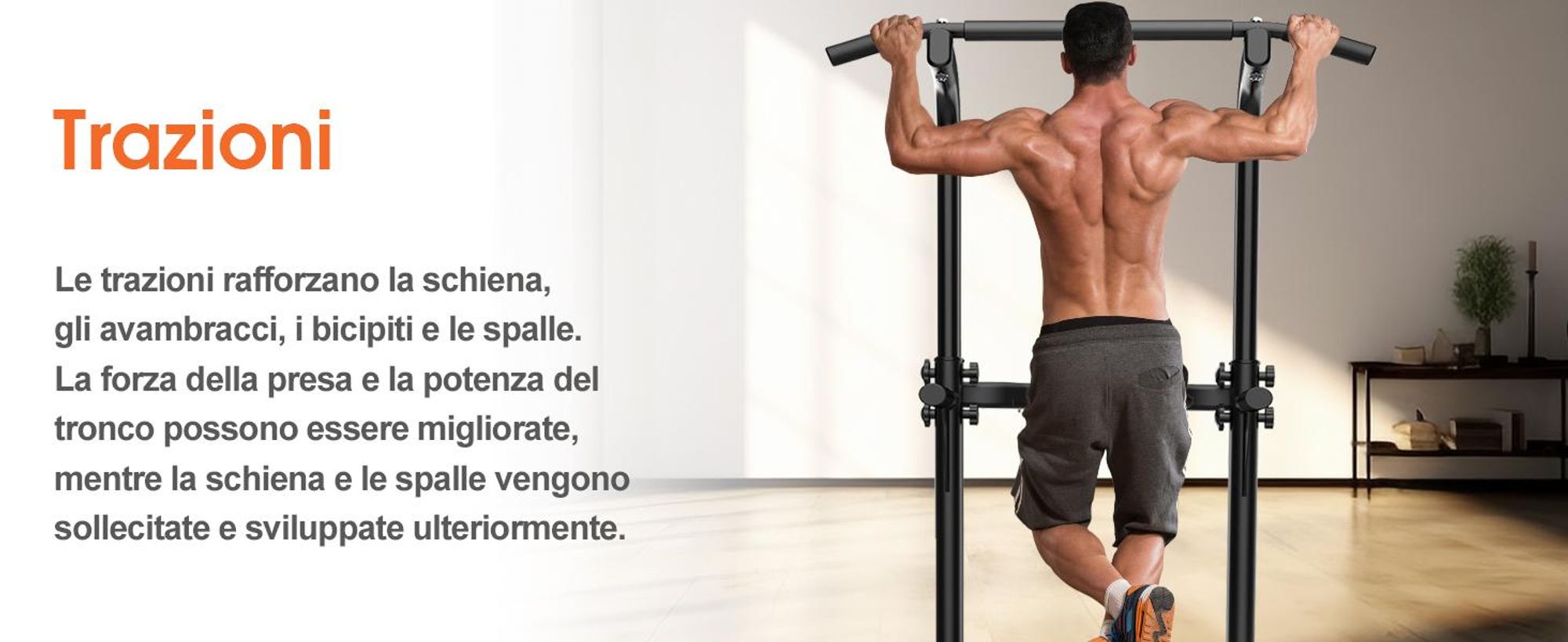 DH FitLife Power Tower - Stazione Fitness Multifunzionale con Barra per Trazioni e Dip Parallele, Power Rack per Home Gym