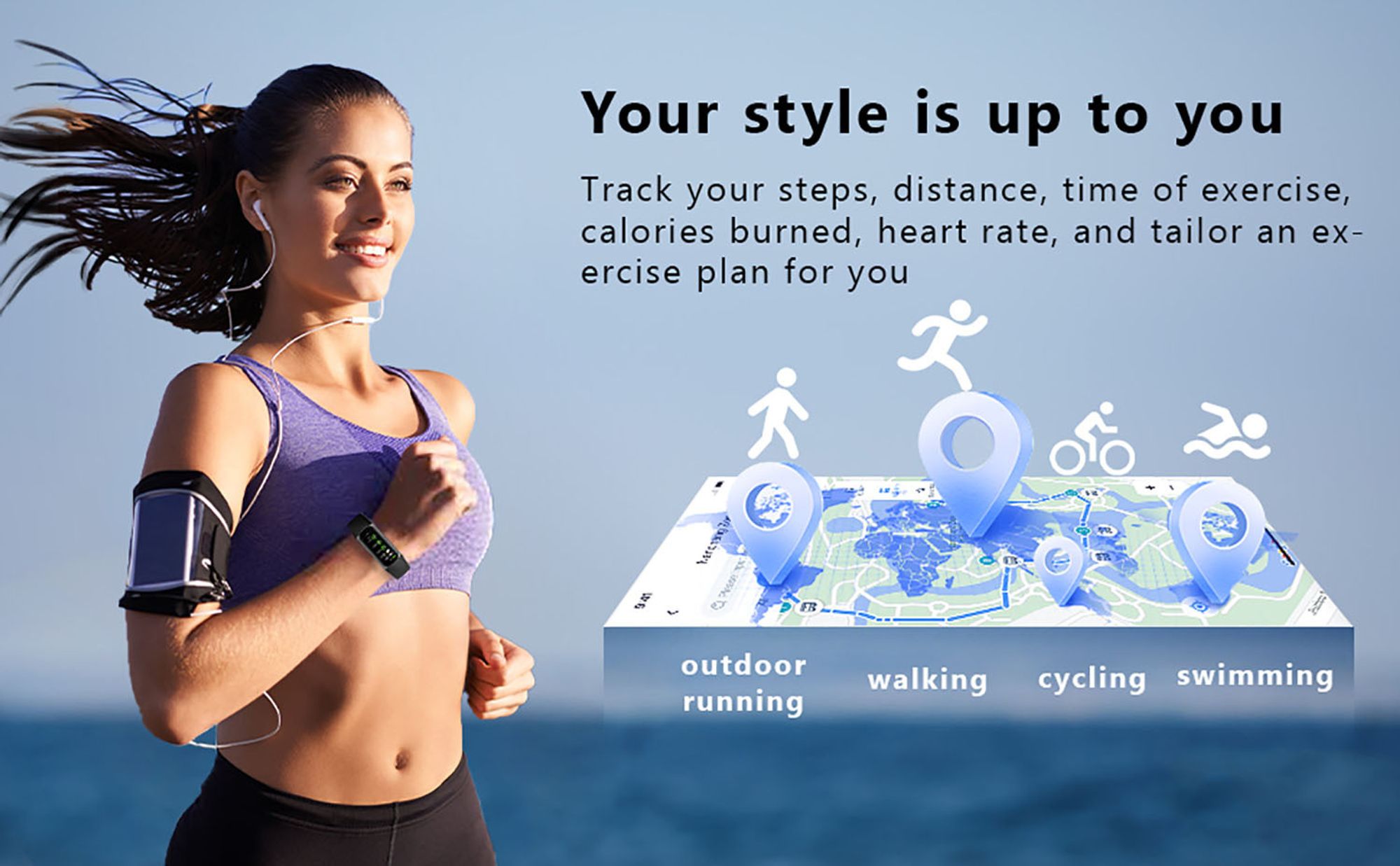Fitness Tracker 1,10" Screen Smartwatch Herren Damen, Herzfrequenz, Blutdruck Monitor, Aktivitätstracker IP68 Wasserdicht, Sportuhr für iOS Android