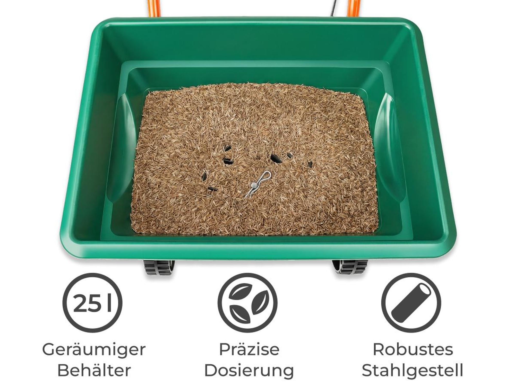 tectake® Streuwagen 25 l 75 x 46 x 105 cm