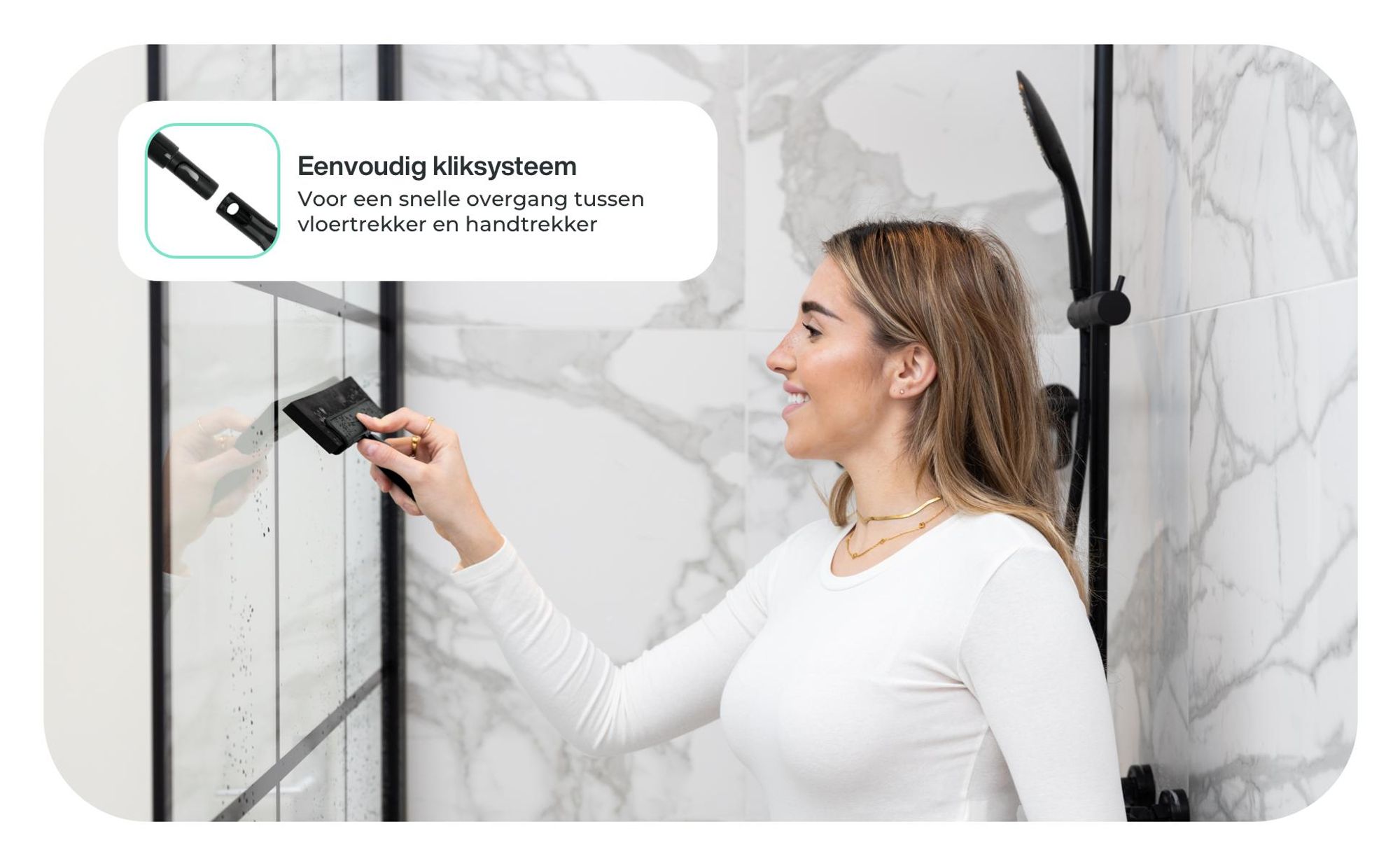 Trekker met kliksysteem: wisselt van vloertrekker naar handtrekker