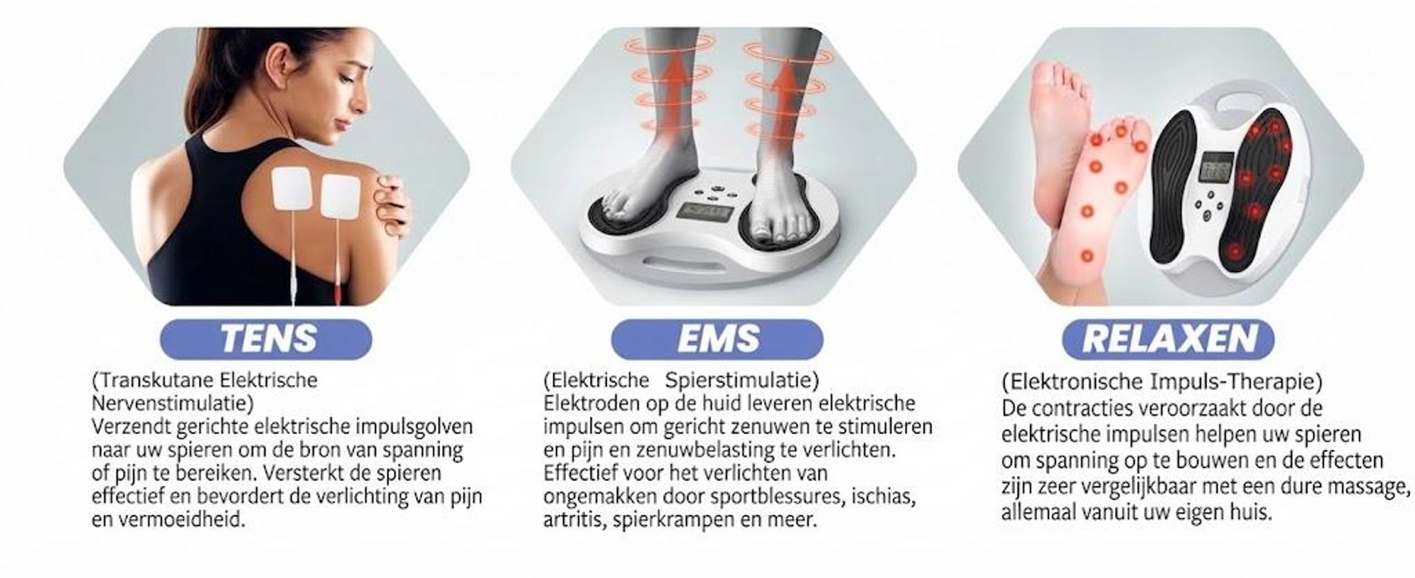 EMS Fußmassagegerät zur Durchblutungsförderung – Fußstimulator mit TENS Elektroden-Pads, Massagegerät gegen Schwellungen & Beinschmerzen