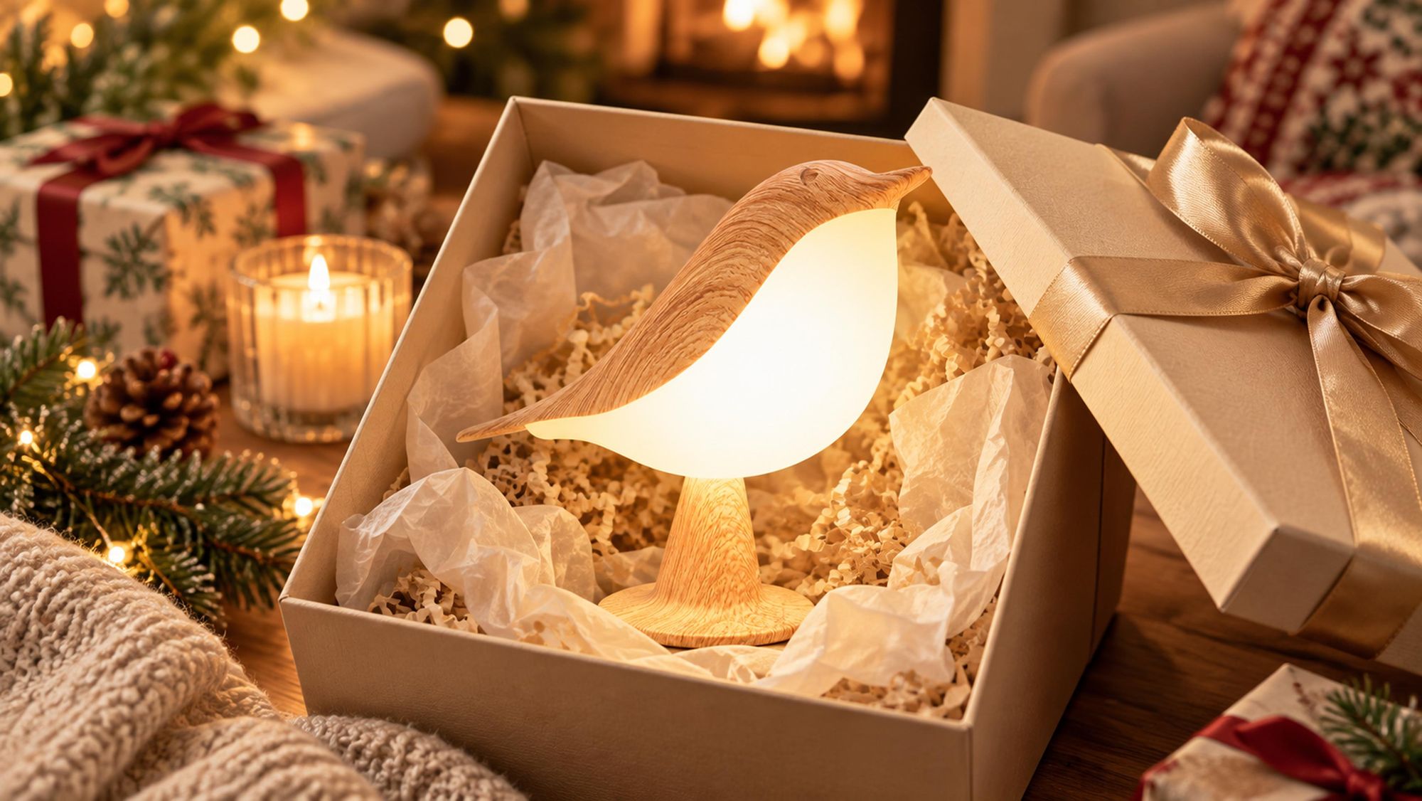 Nachtlicht mit Touch Control, 1x Kabellos Dimmbar LED Akku Lampe USB Tischlampe Vogel Nachttischlampe Für Kinder Erwachsene Geschenke Deko, 1800mAh