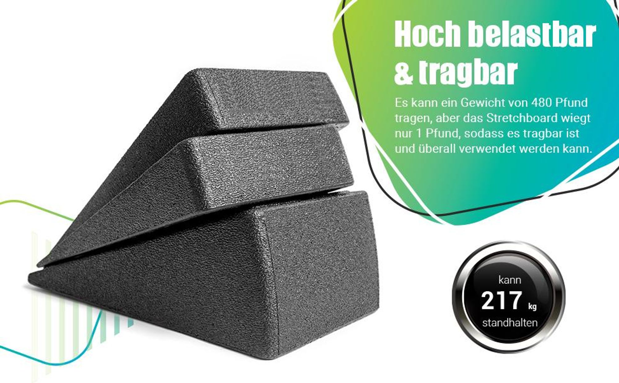 Wadendehner, Knieretter, Wadentrainer, Calf Stretcher, Wadenbrett, 3er Set Mobilisationskeil Dehnen, Yoga Dehnungskeile Wirbelsaeule