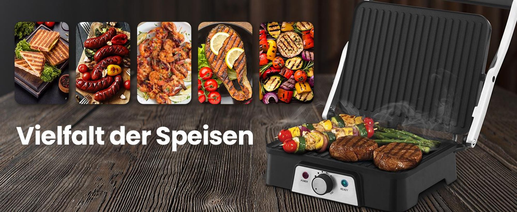 Extralink Elektrischer Grill Kontaktgrill Sandwichmaker 2000W Grillplatte Elektrogrill