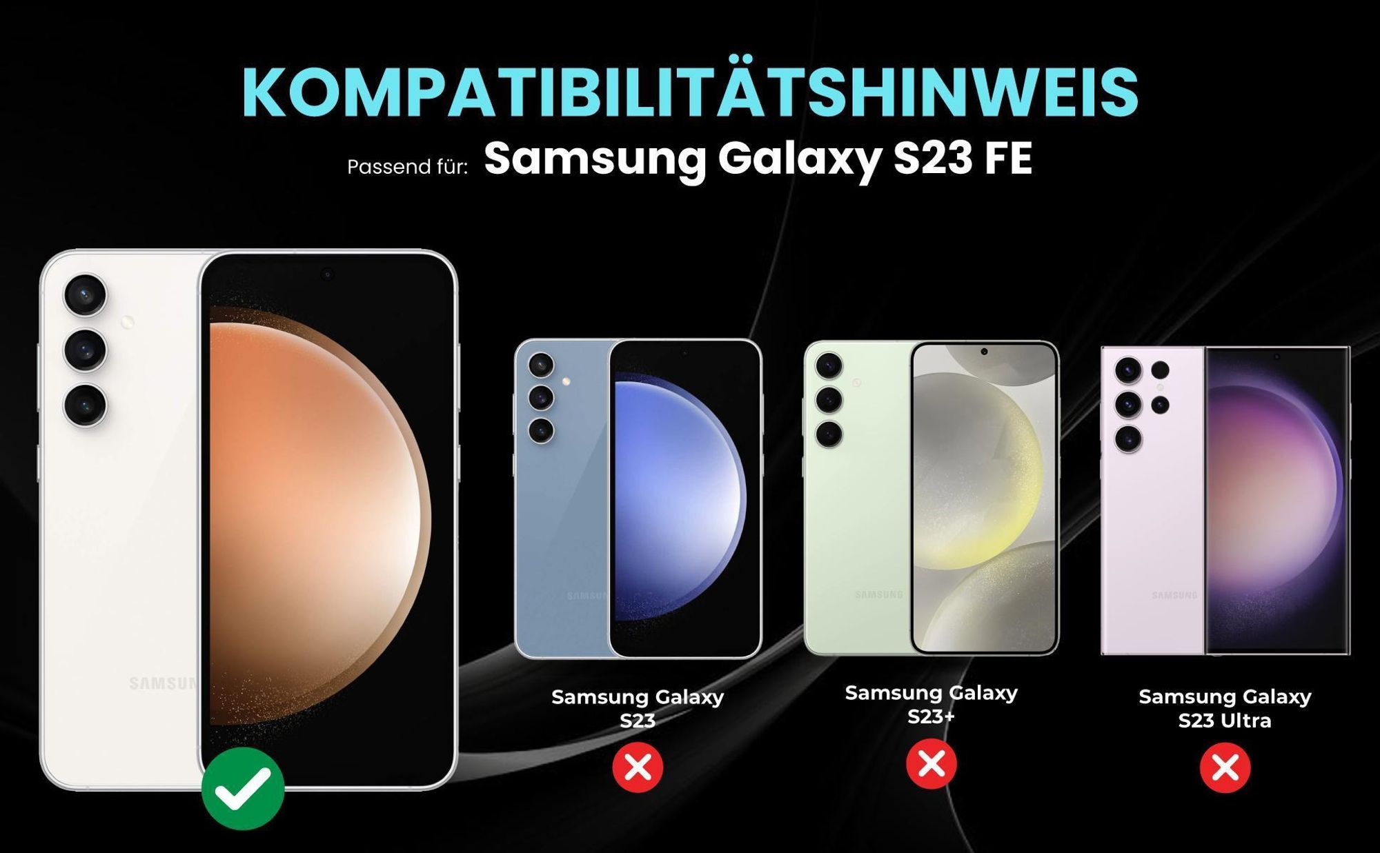 Kompatibilitätshinweise Hülle für Samsung Galaxy S23 FE