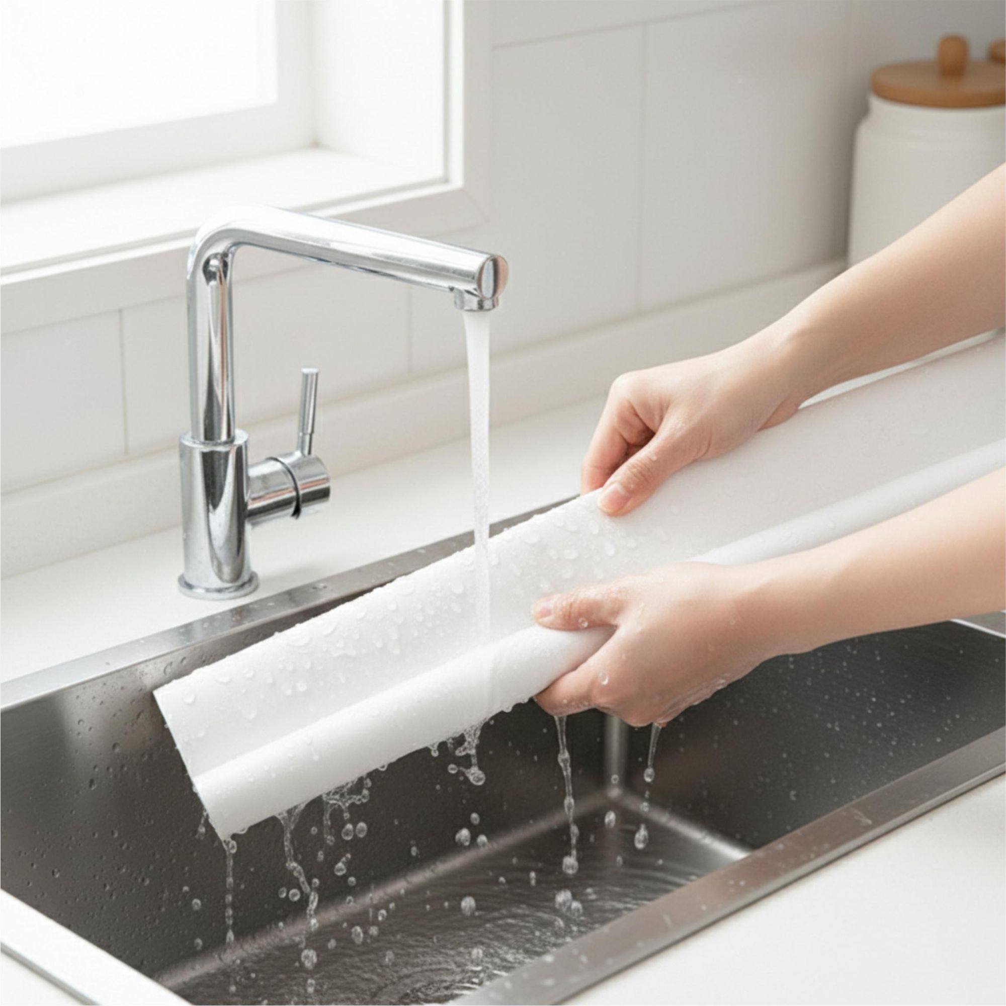 Türdichtung 90cm Weiß, Zugluftstopper mit Klettverschluss, Schallschutz & Insektenschutz, Schaumstoff Dichtung zuschneidbar, EVI HOME Single White