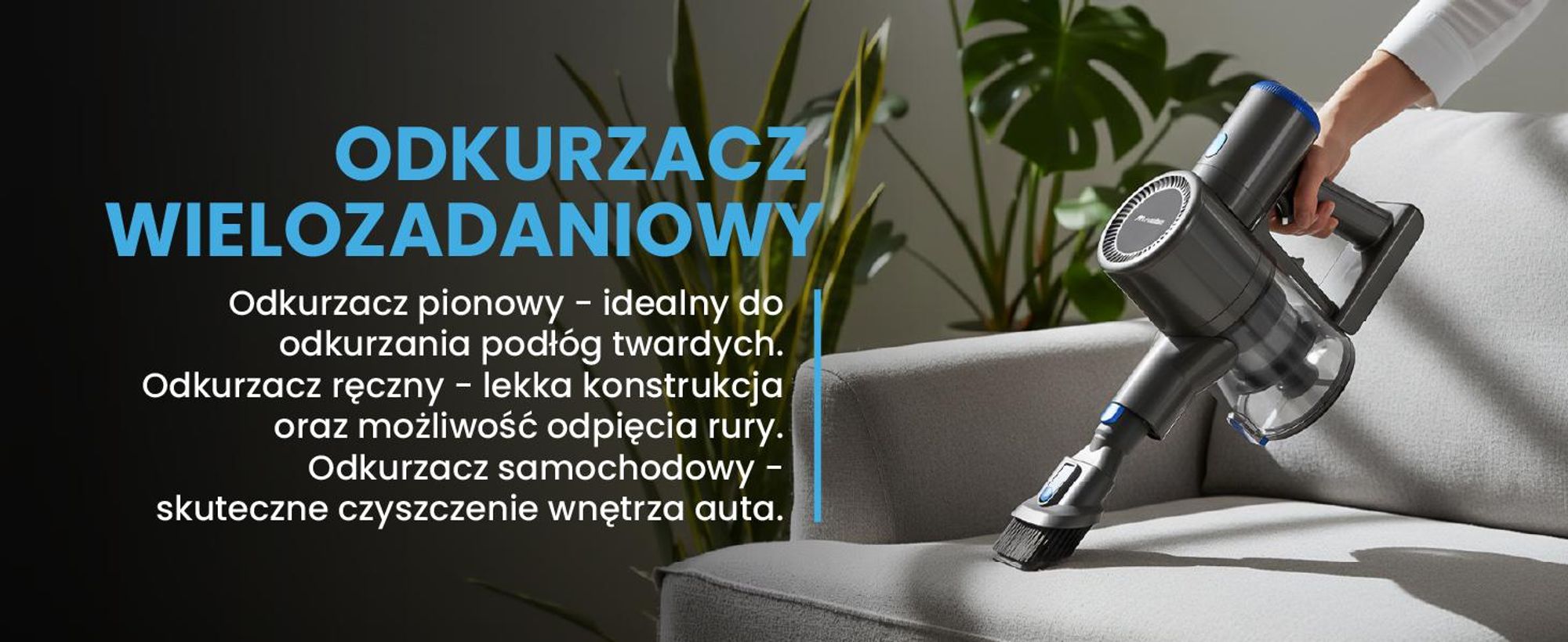 Cyklonowy odkurzacz bezworkowy z akumulatorem i mocą 30000Pa