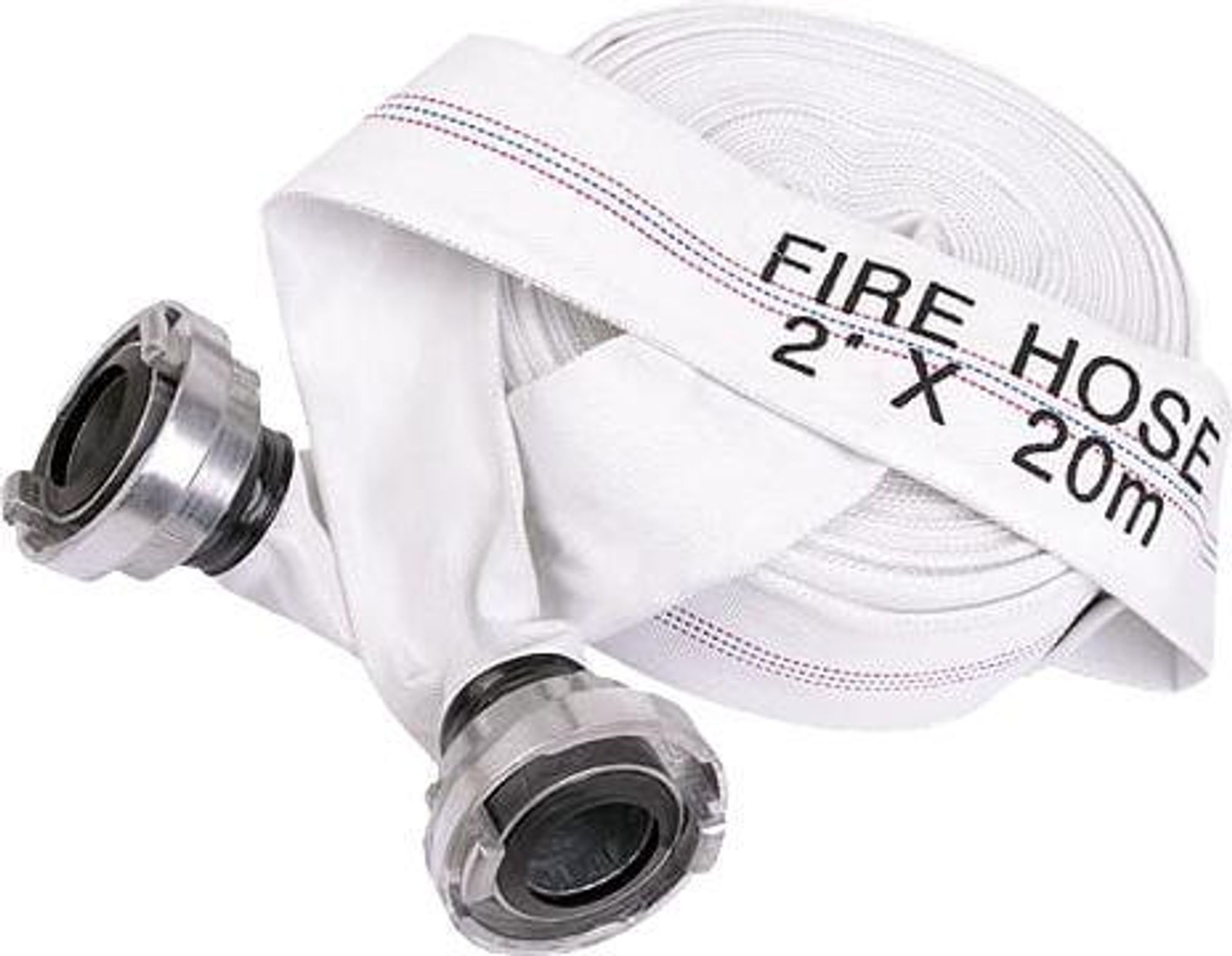 KRAFT&DELE | Industrieschlauch, 2", 20m, mit Kupplung, Feuerwehrschlauch, Bauschlauch, Flachschlauch