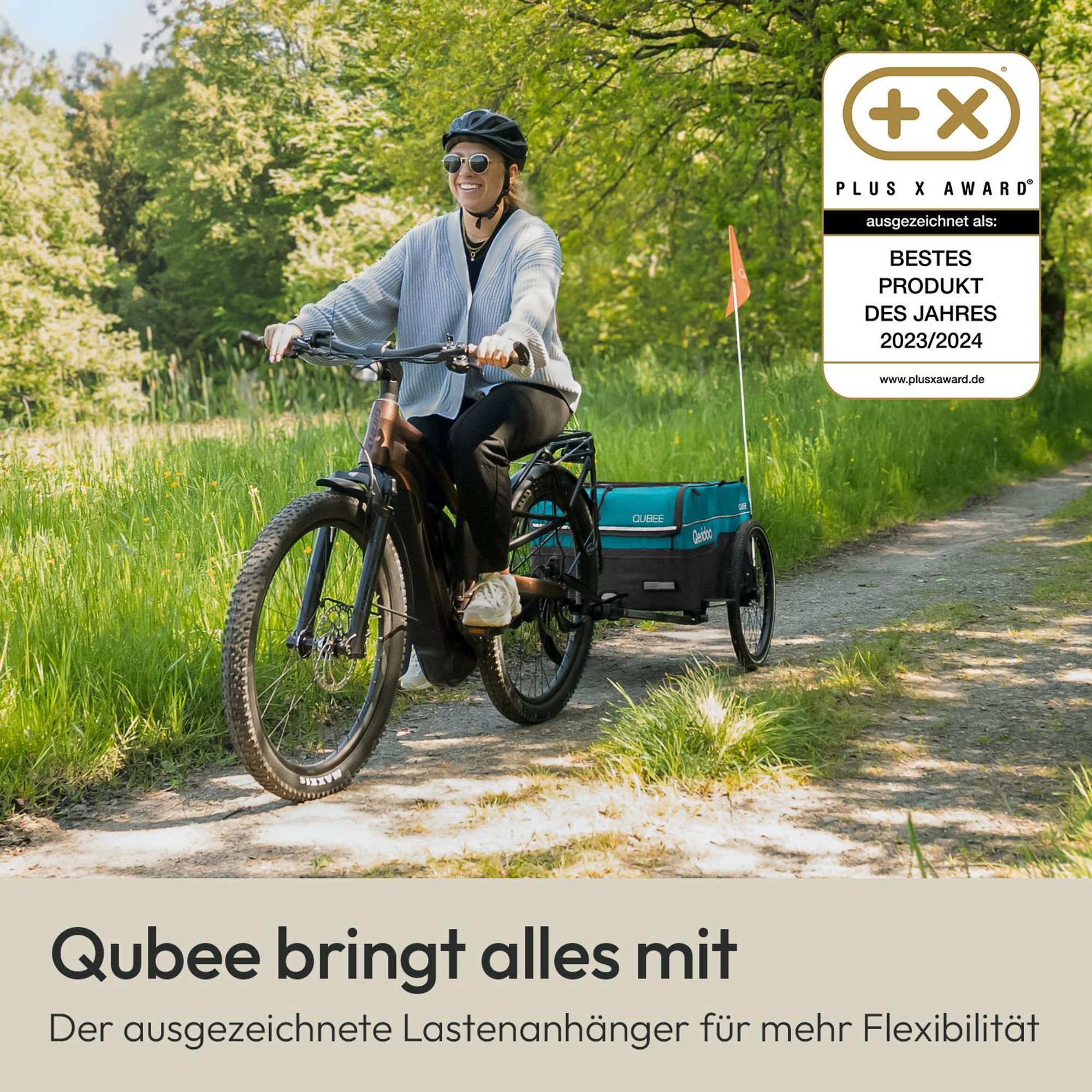 Qeridoo Qubee Cargo / Lastenanhänger, Farbe: Petrol