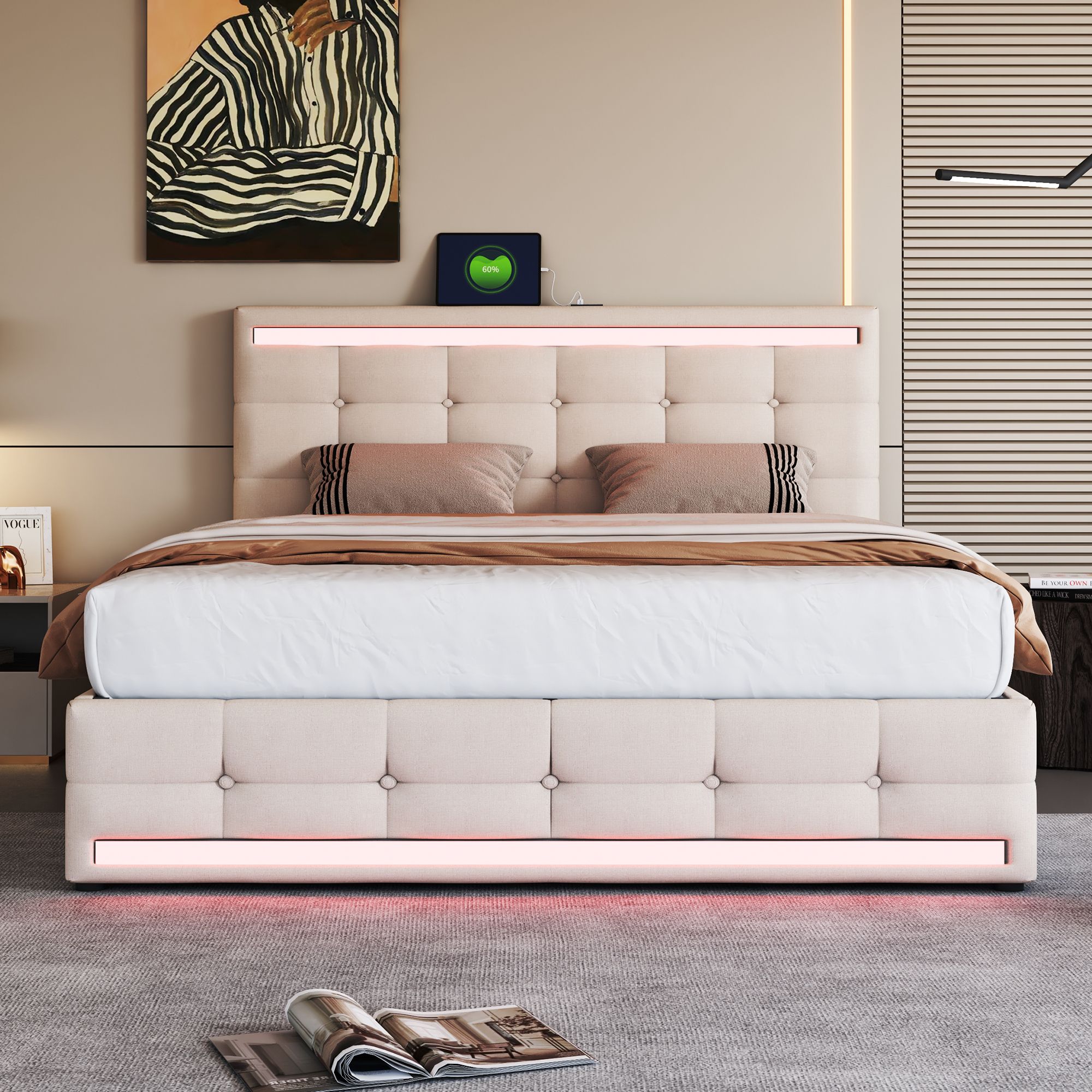 Bett mit LED