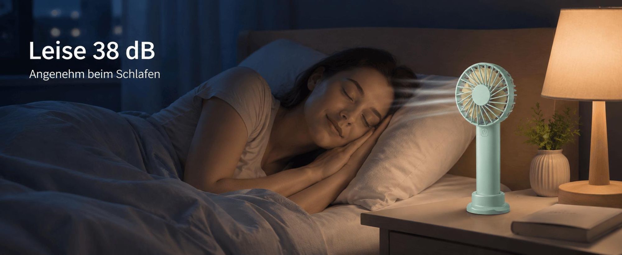 Tischventilator Leise 3 Windstufen 10 Stunden Laufzeit Extrem Starker Wind Wiederaufladbar
