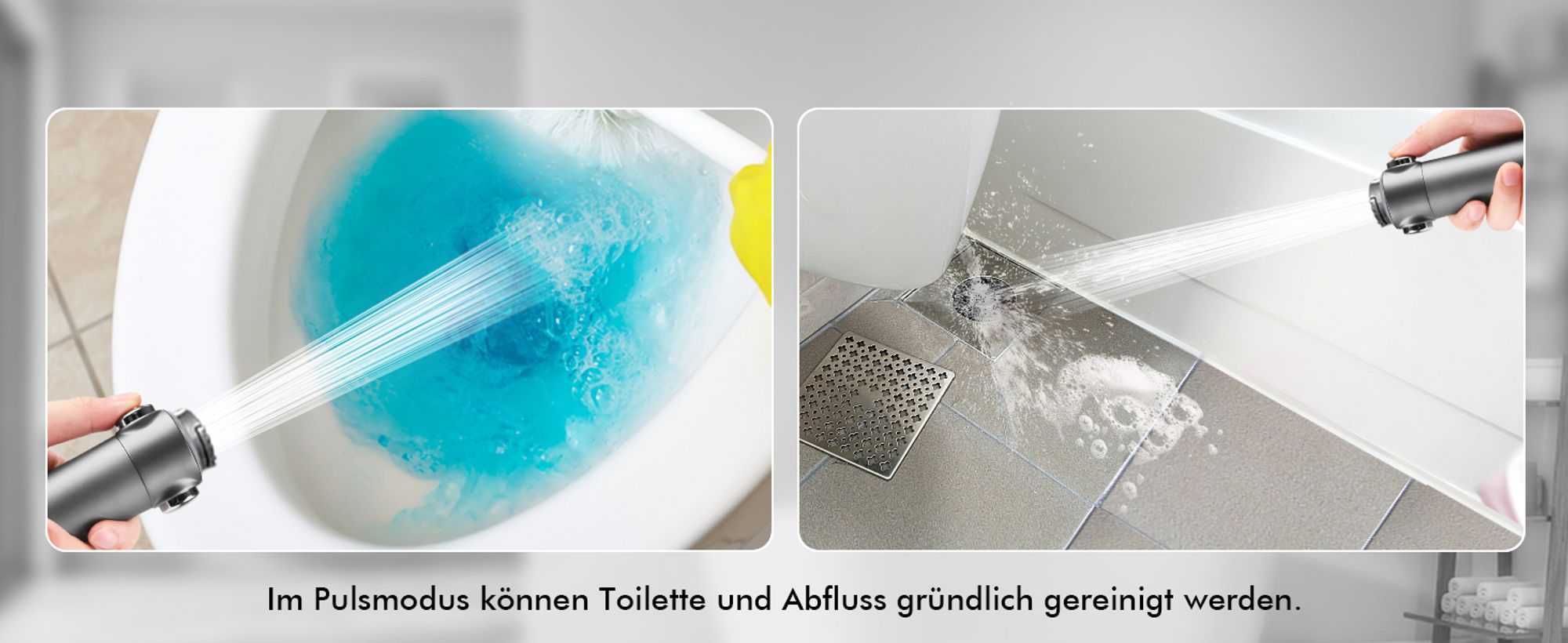 Duschkopf mit Filter, Hochdruck-Handbrause mit 15 Filterschichten,  3 Strahlarten zur Entfernung von hartem Wasser, Restchlor, Bakterien