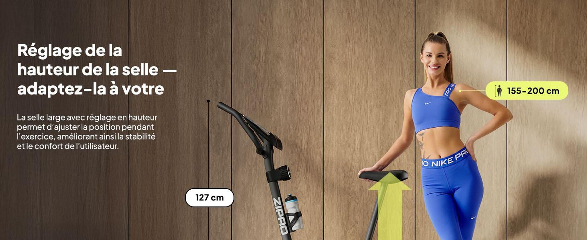 Zipro Adultes Vélo d'appartement magnétique Beat jusqu'à 120kg, noir, One Size, taille unique
