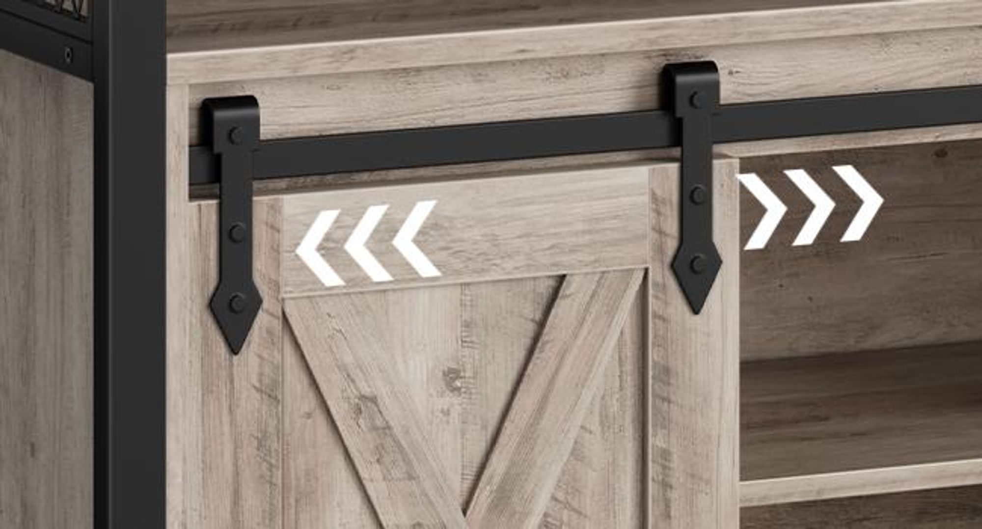 VASAGLE Sideboard Küchenschrank, mit 2 Schiebetüren, verstellbare Ablagen