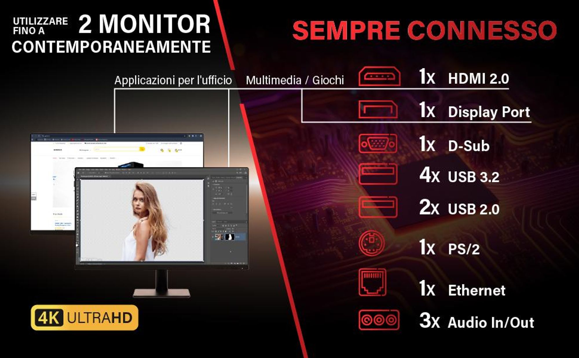 Greed® Silent-GT PC - AMD Ryzen 5 5500GT - Computer fisso per ufficio con 4,4 GHz - 16GB RAM DDR4 - 1TB SSD - DVD+RW - WiFi - Windows 11 Pro
