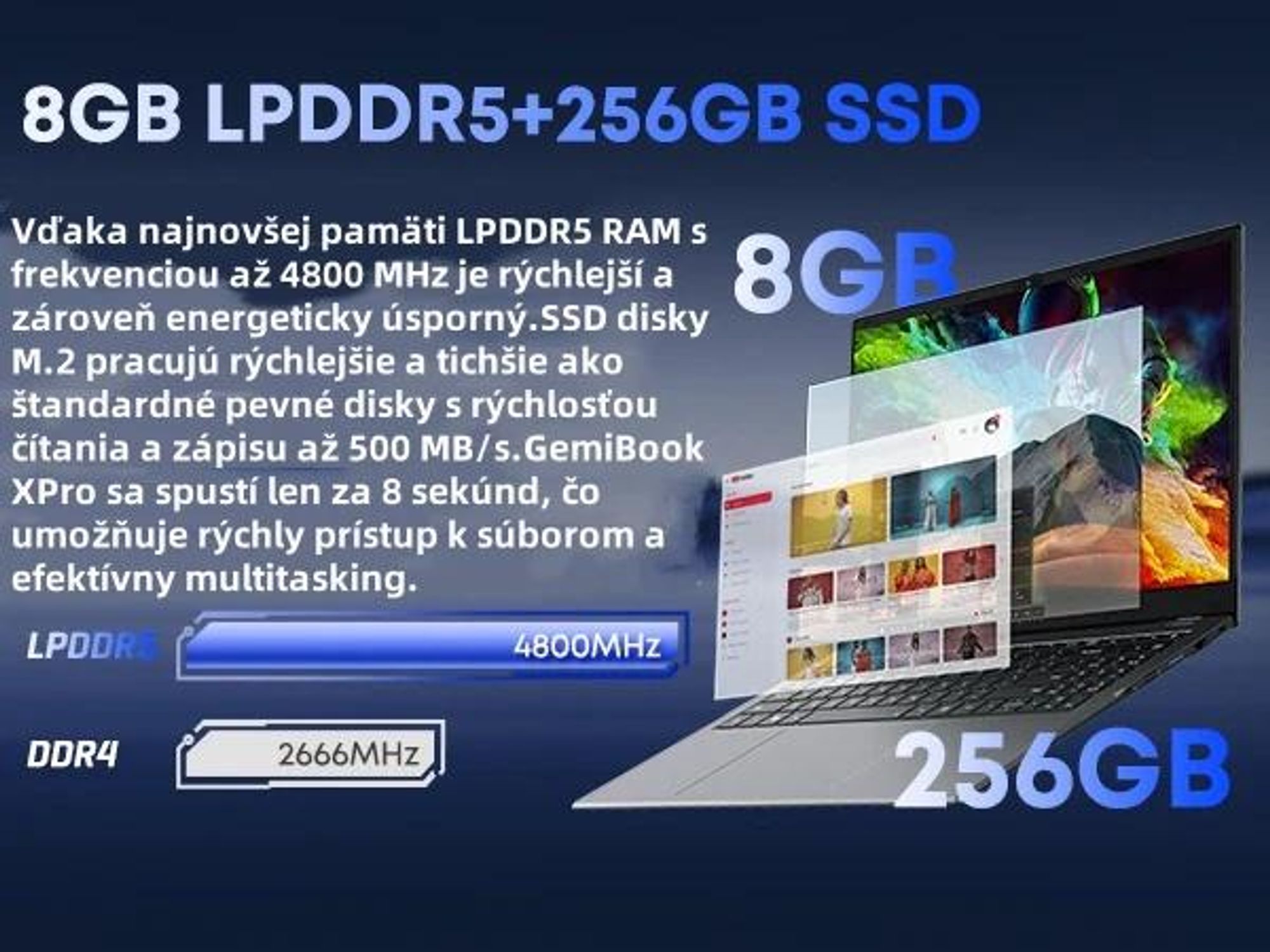 Notebook CHUWI GemiBook XPro - Procesorom Intel N100 Displej 14.1" Windows 11 8+256GB Batéria 5000mAh - Sivá