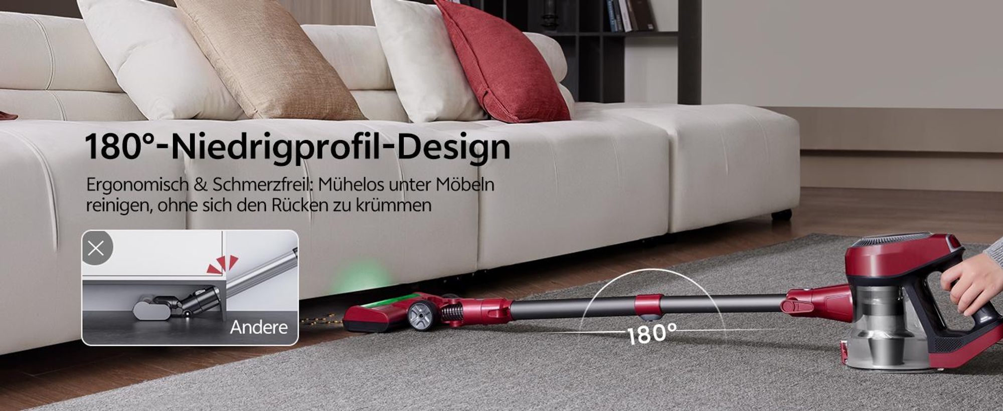 Vactidy C8 Staubsauger mit Kabel 7m/60kPa/600W Handstaubsauger 1,5L Beutelloser Staubbehälter, Antiverhedderungs-Bürste für Böden Teppiche Tierhaare