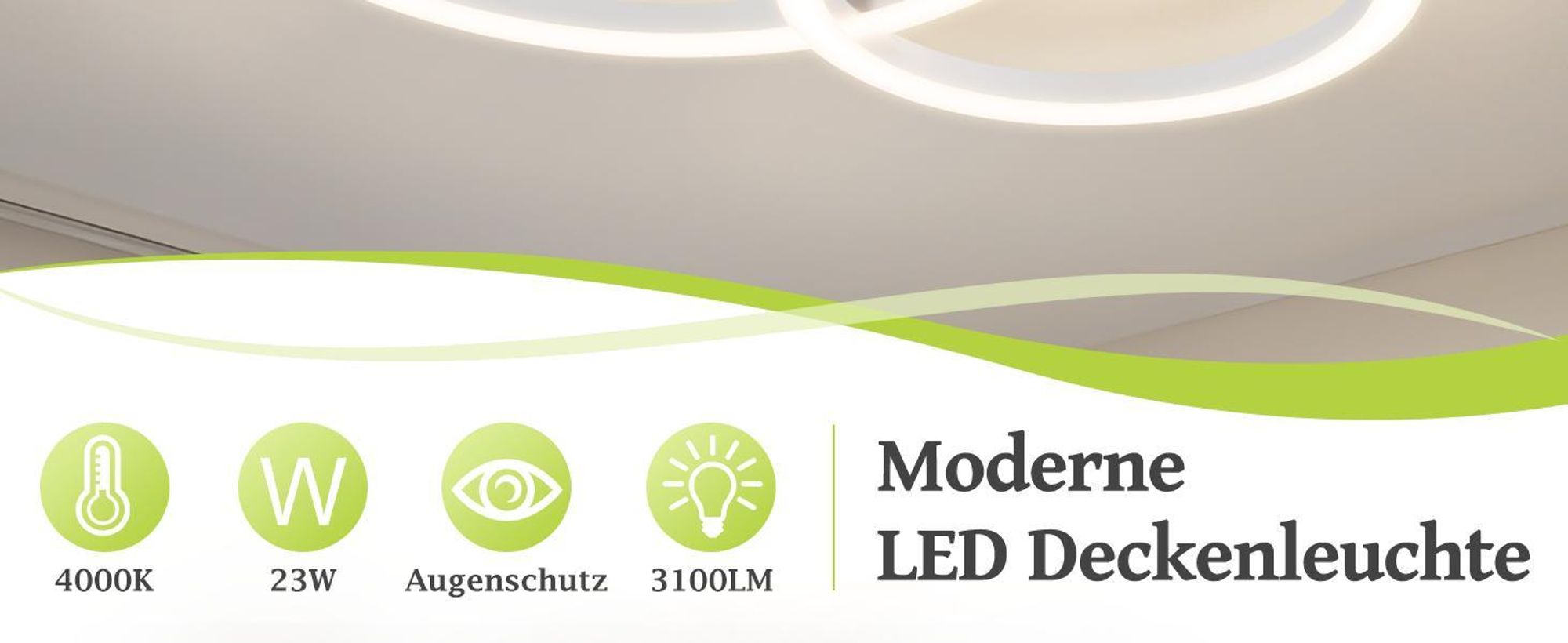 ZMH LED lampy sufitowe 40cm 23W do kuchni 4000K do salonu z 2 pierścieniami oświetlenie sufitowe sypialni i biura kolor biały