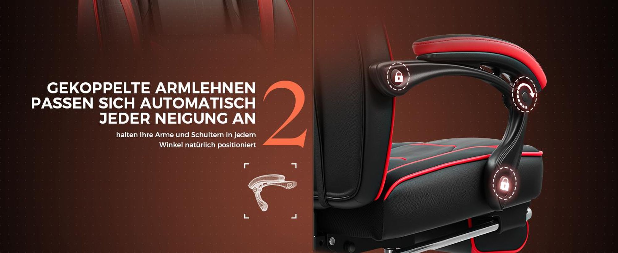 GTPLAYER Gaming Stuhl mit Fußstütze, Ergonomischer Bürostuhl 150kg, Gaming Sessel mit Lendenwirbelstütze Kopfstütze, Höhenverstellbarer Computerstuhl